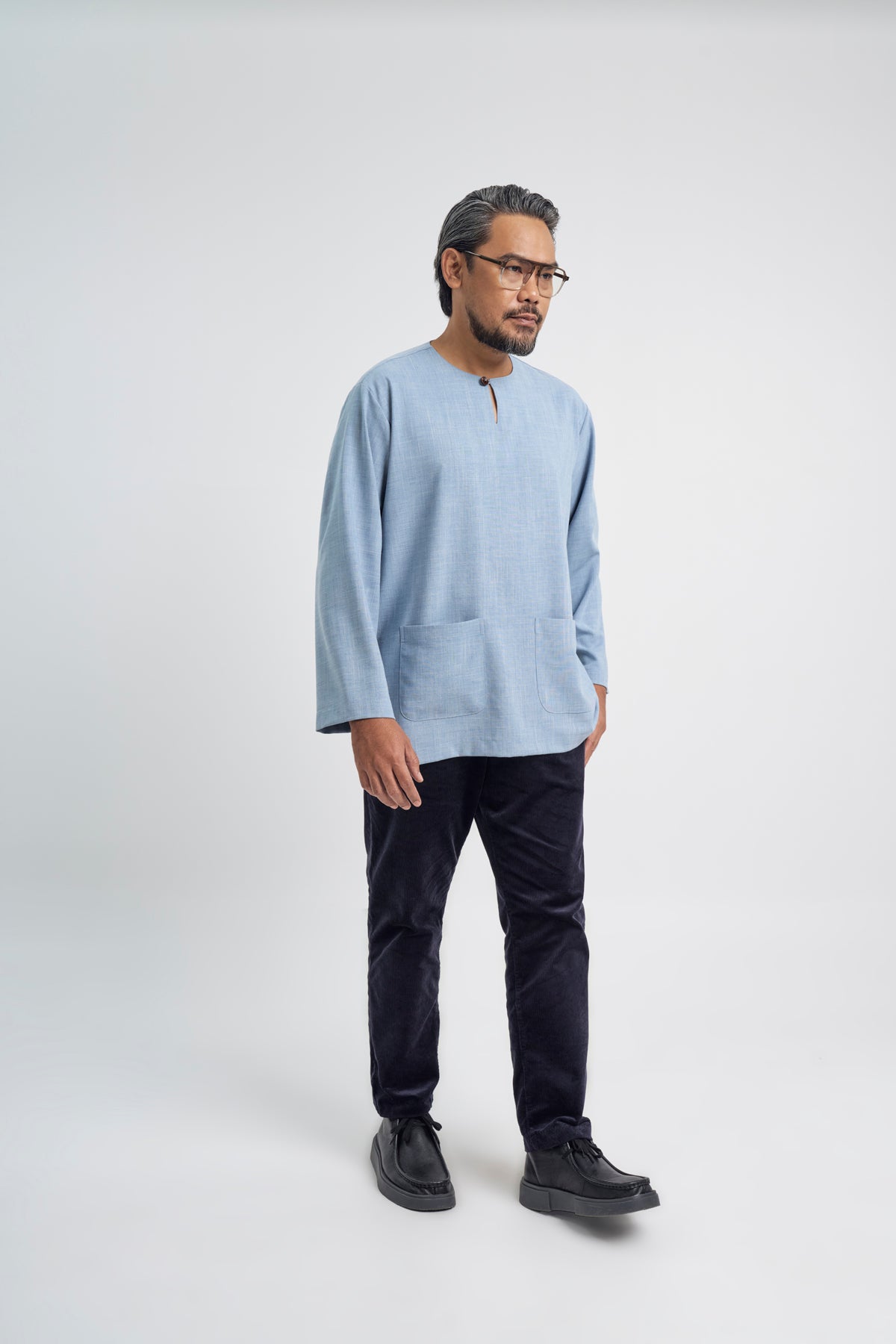 Setanjong Loose Fit Men Top - Blue