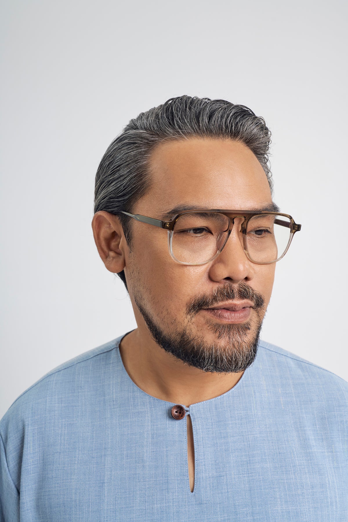 Setanjong Loose Fit Men Top - Blue