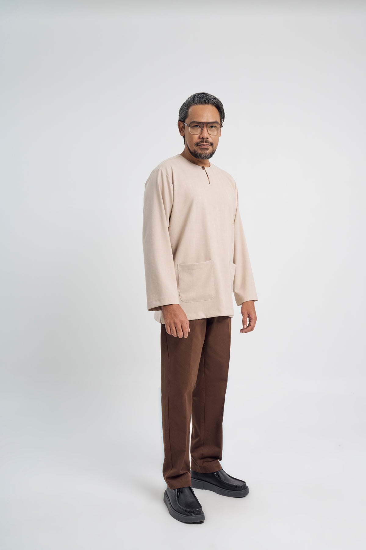 Setanjong Loose Fit Men Top - Beige