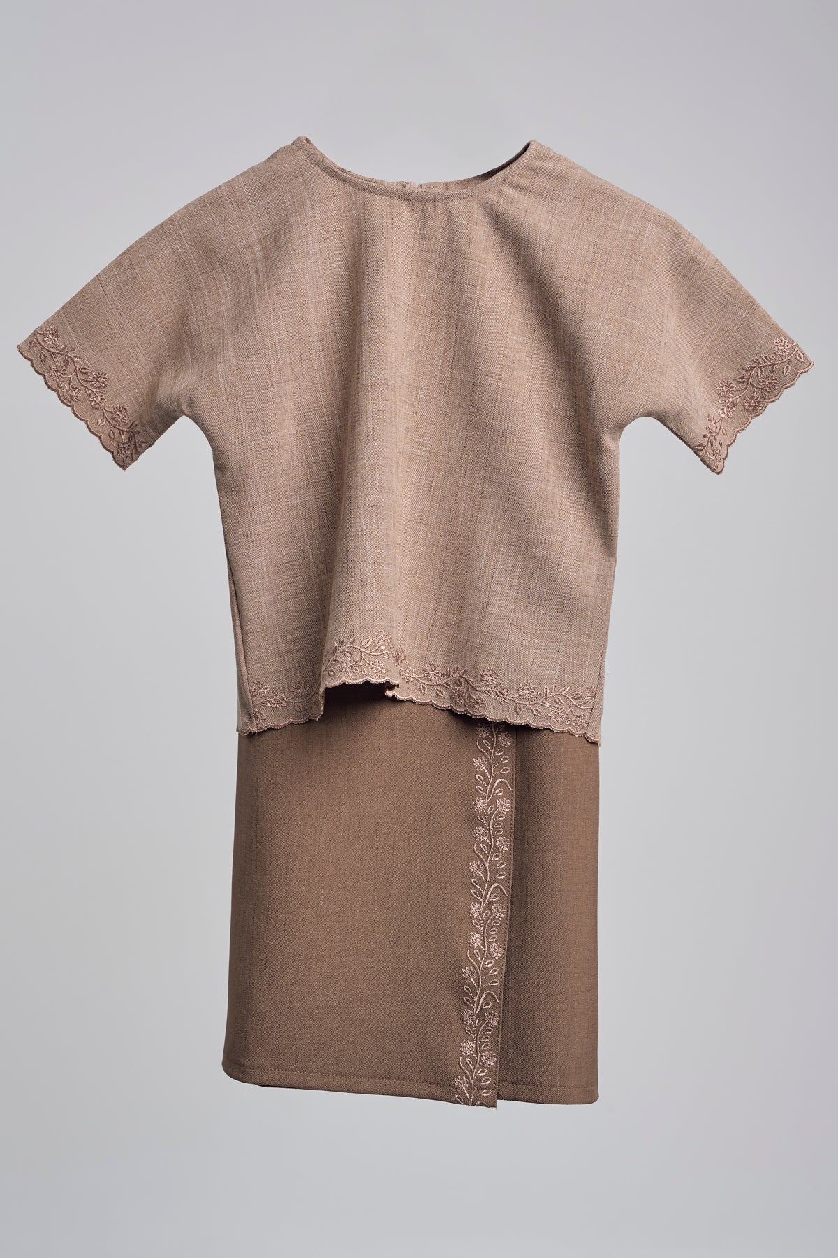 Setanjong Baby Girl Baju Kurung - Brown