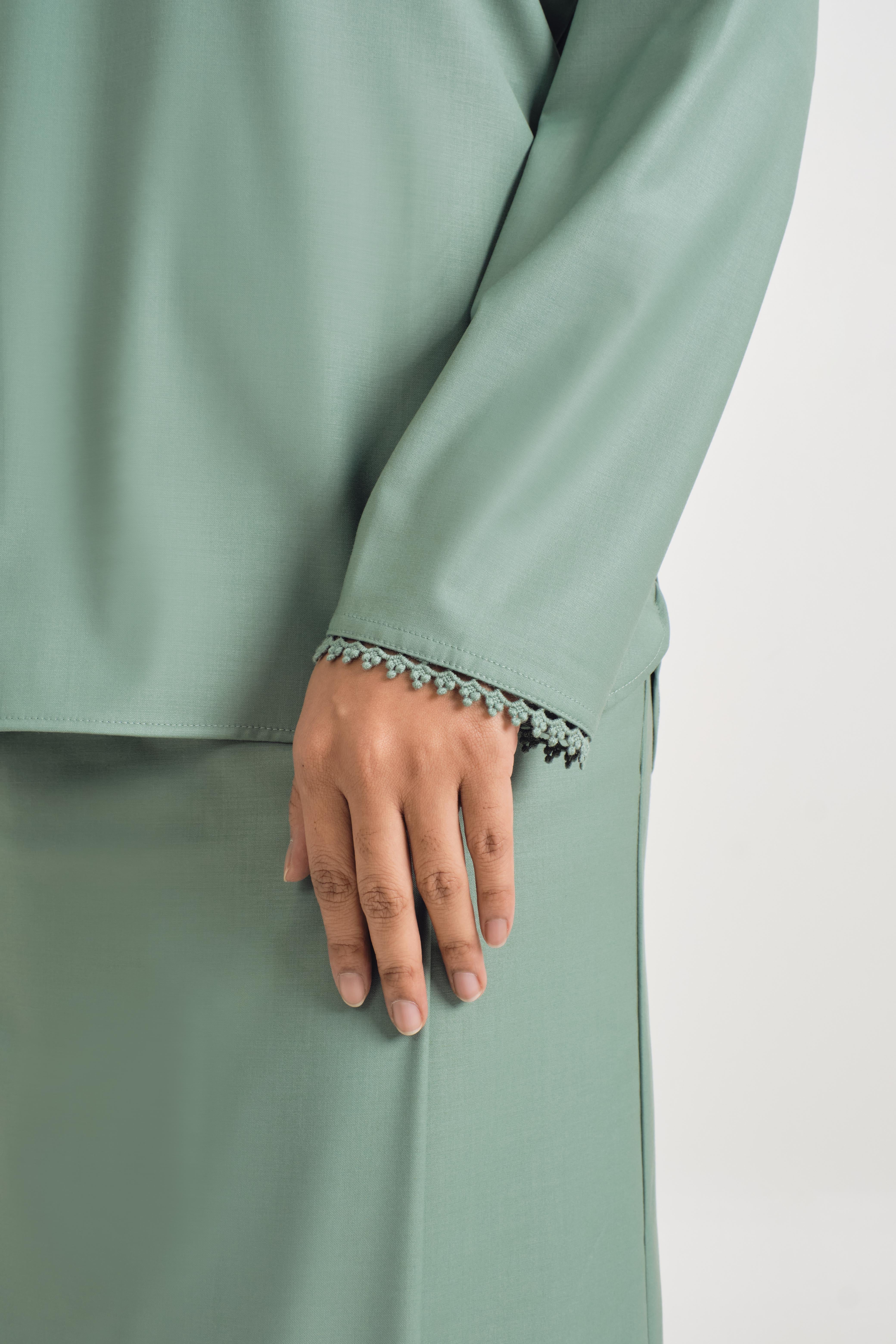 Patawali Baju Kurung - Soft Teal Green
