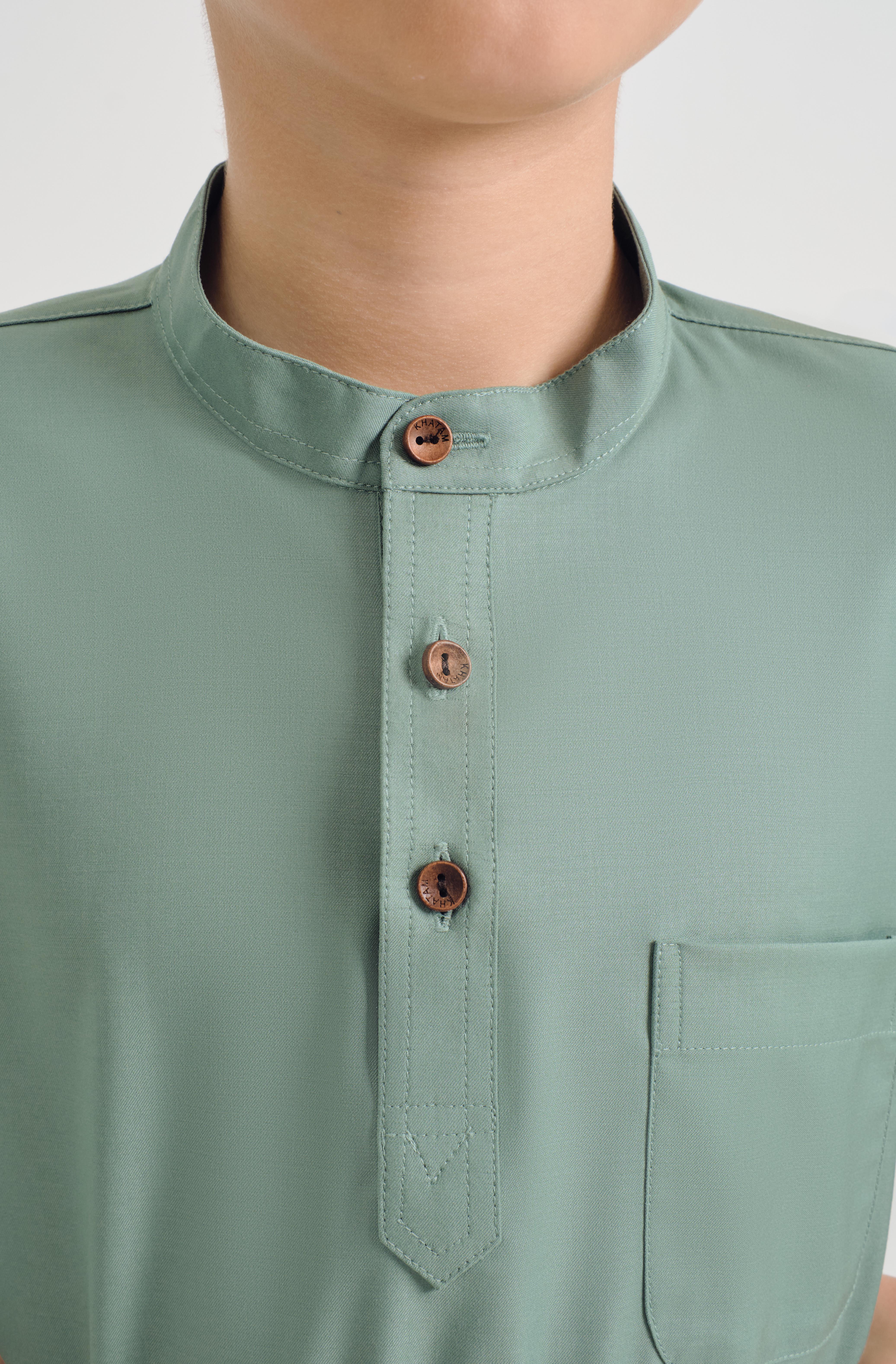 Patawali Boys Baju Melayu Cekak Musang - Soft Teal Green