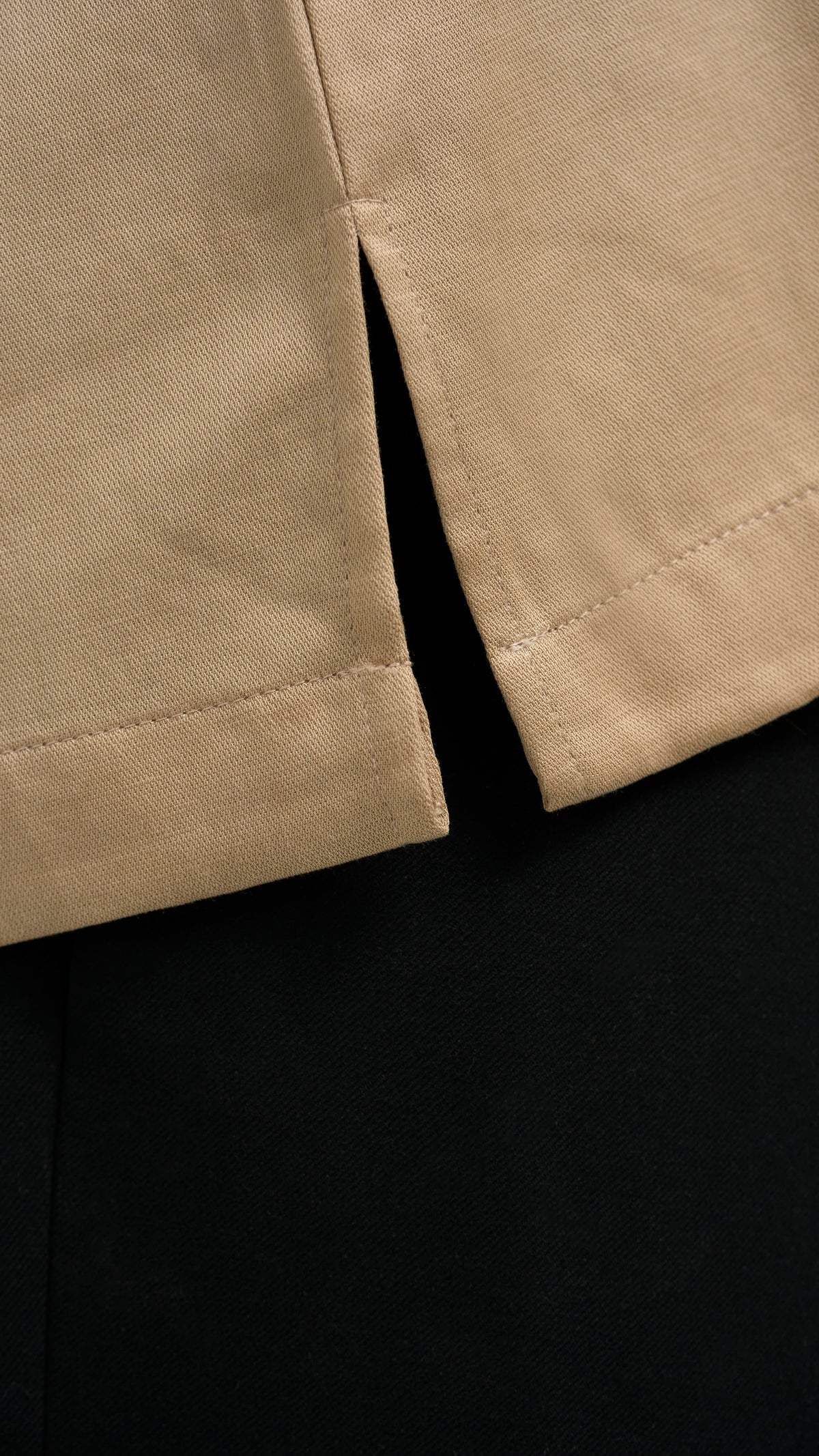 Tasor Loose Fit Open Collar Top - Brown