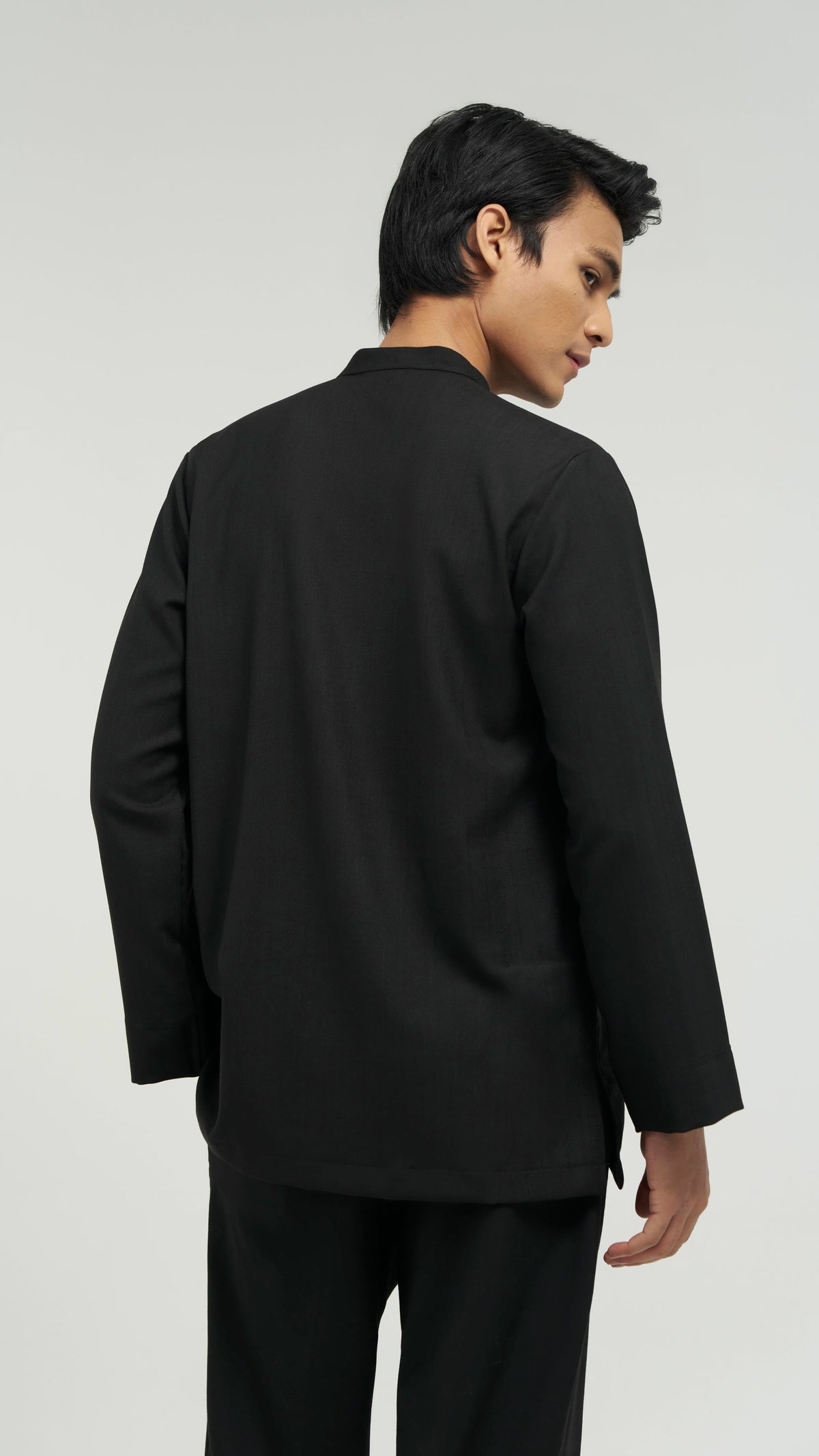 Tasor Modern Fit Collared Top - Black