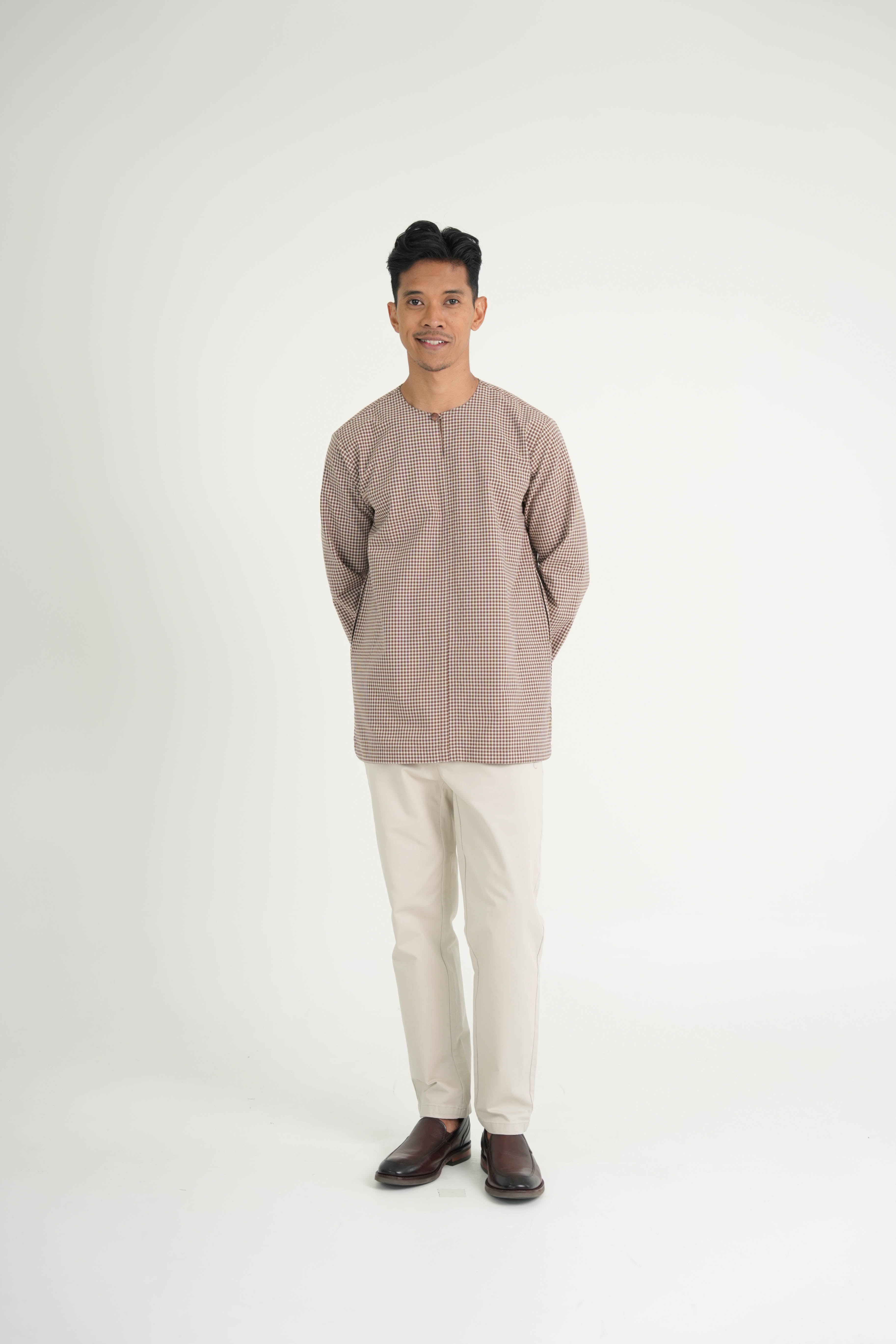 Jalenan Modern Fit Top - Plaid Brown
