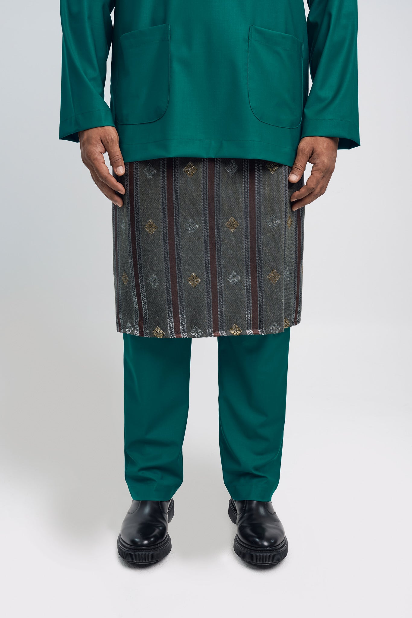 Patawali Modern Fit Baju Melayu Teluk Belanga - Turquoise