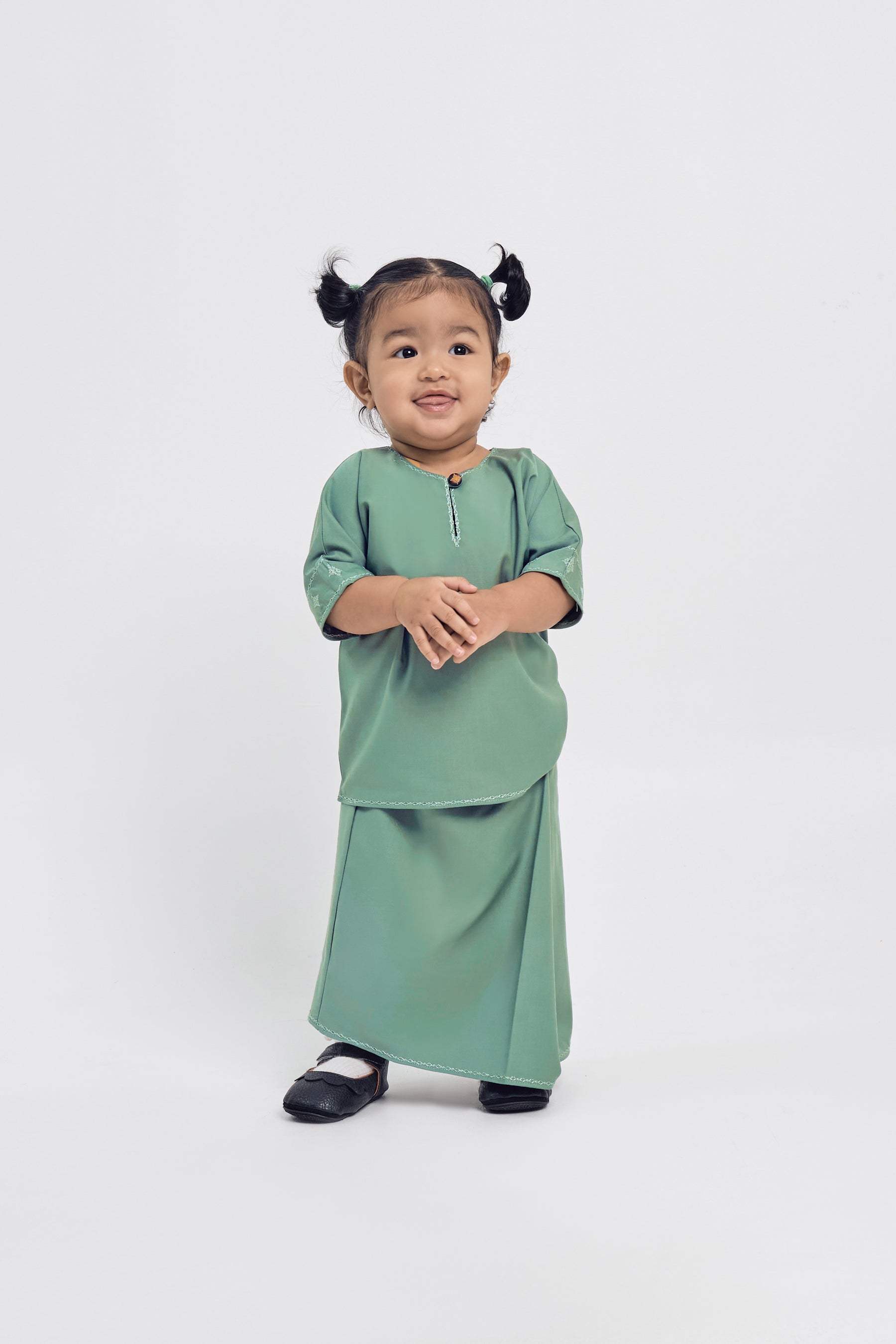 Patawali Baby Girls Baju Kurung - Grass Green