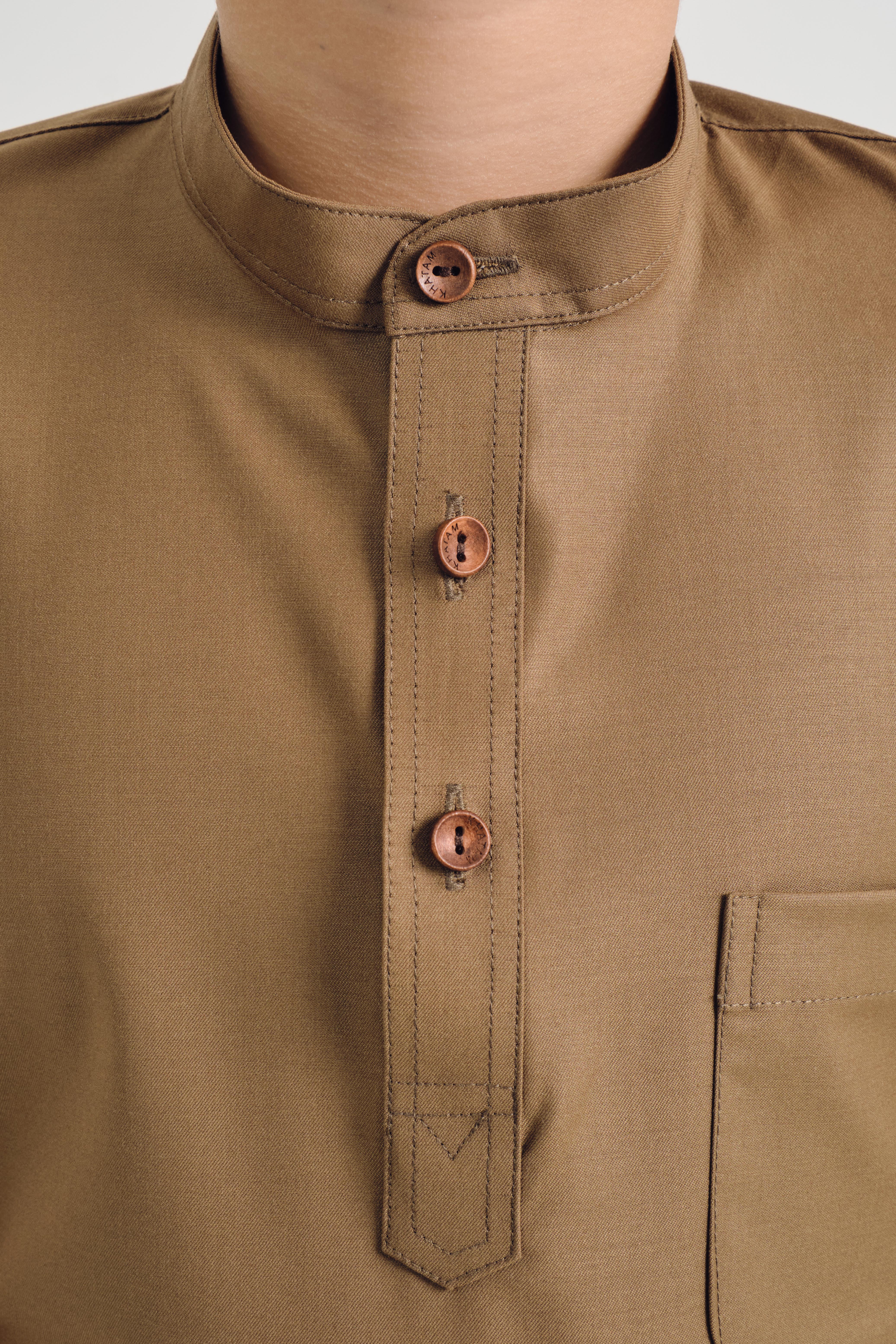 Patawali Boys Baju Melayu Cekak Musang - Walnut