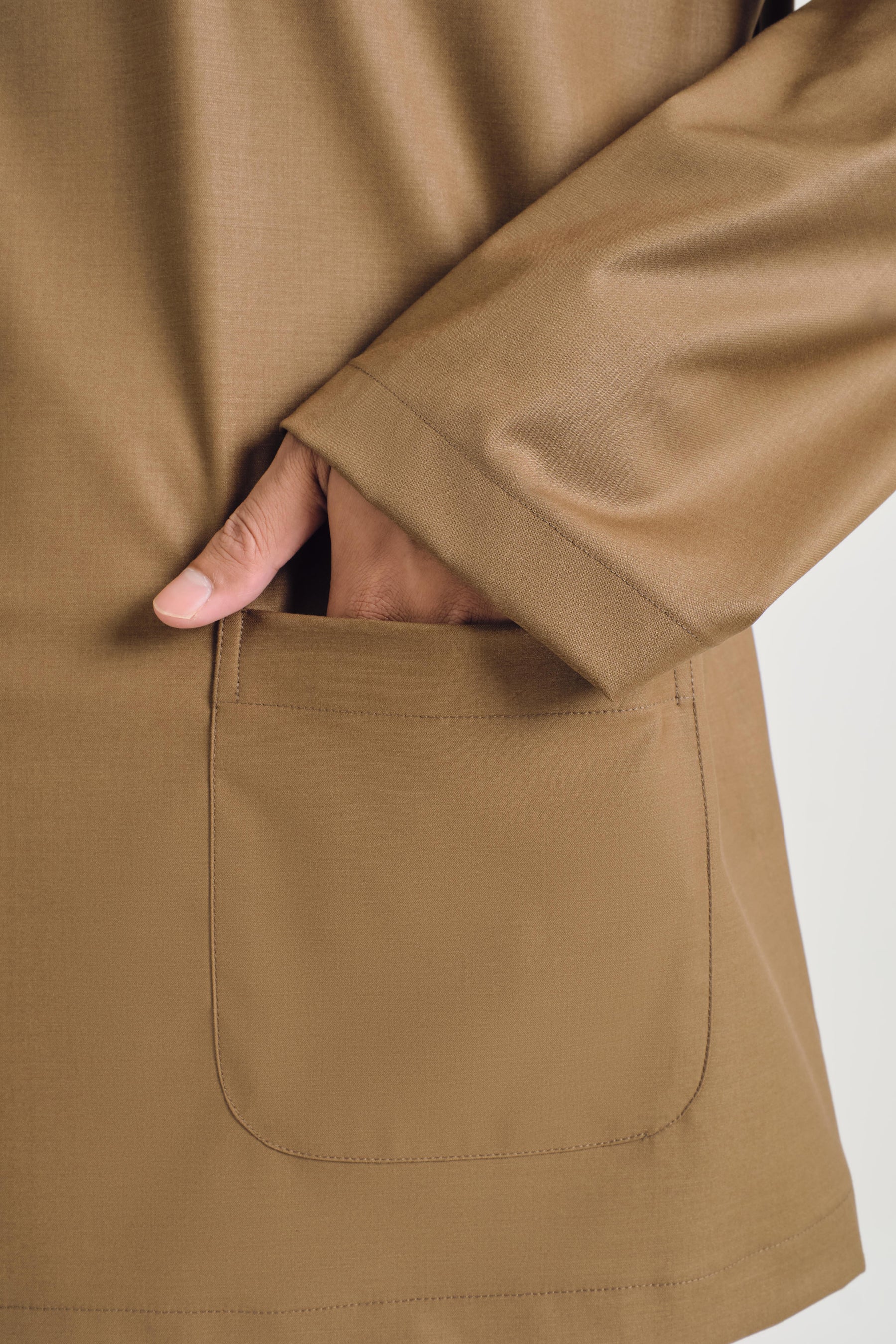 Patawali Classic Fit Baju Melayu Teluk Belanga - Walnut