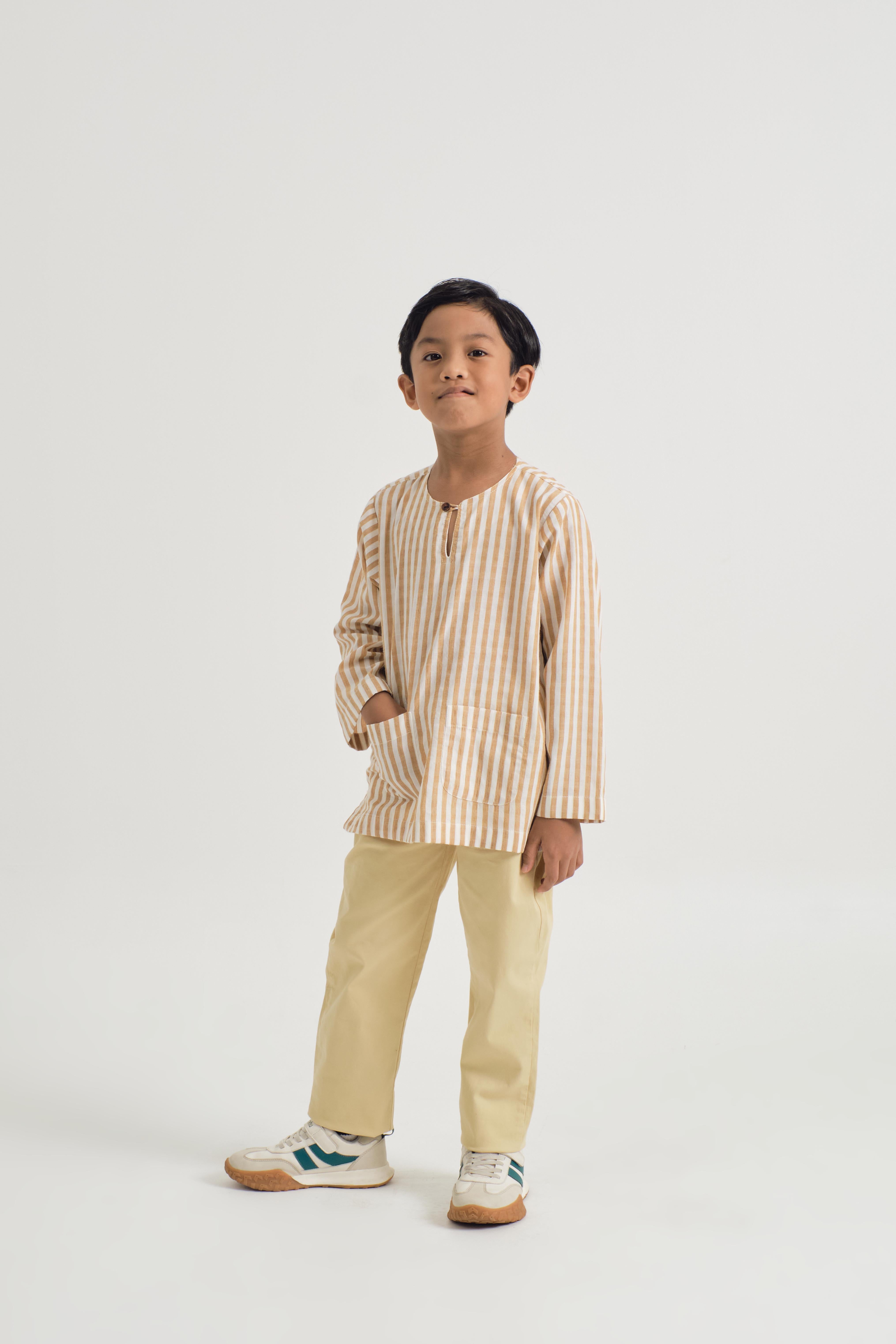 Pangku Boys Top - Stripe Yellow