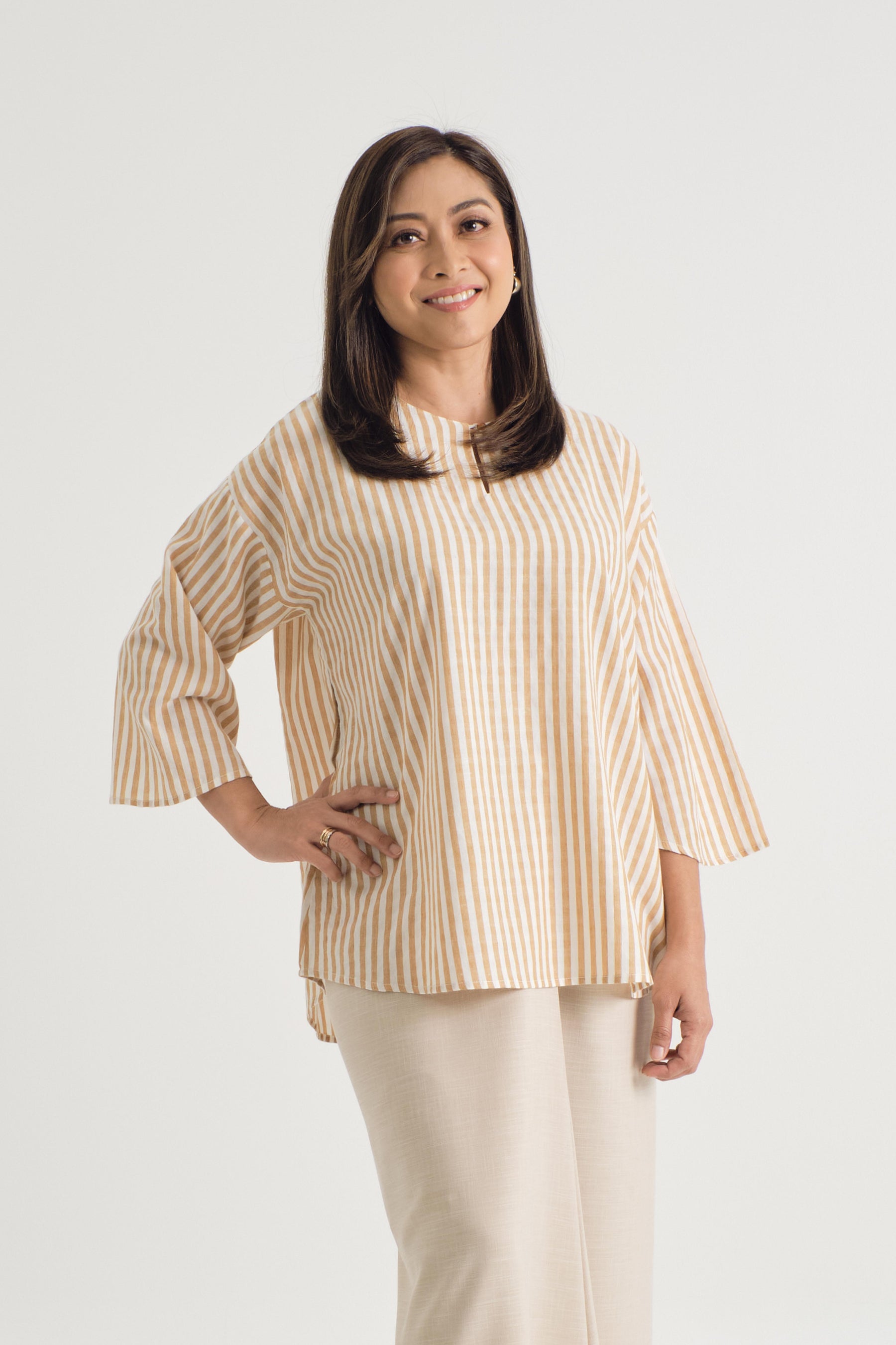 Pangku Baju Kurung Kedah - Stripe Yellow