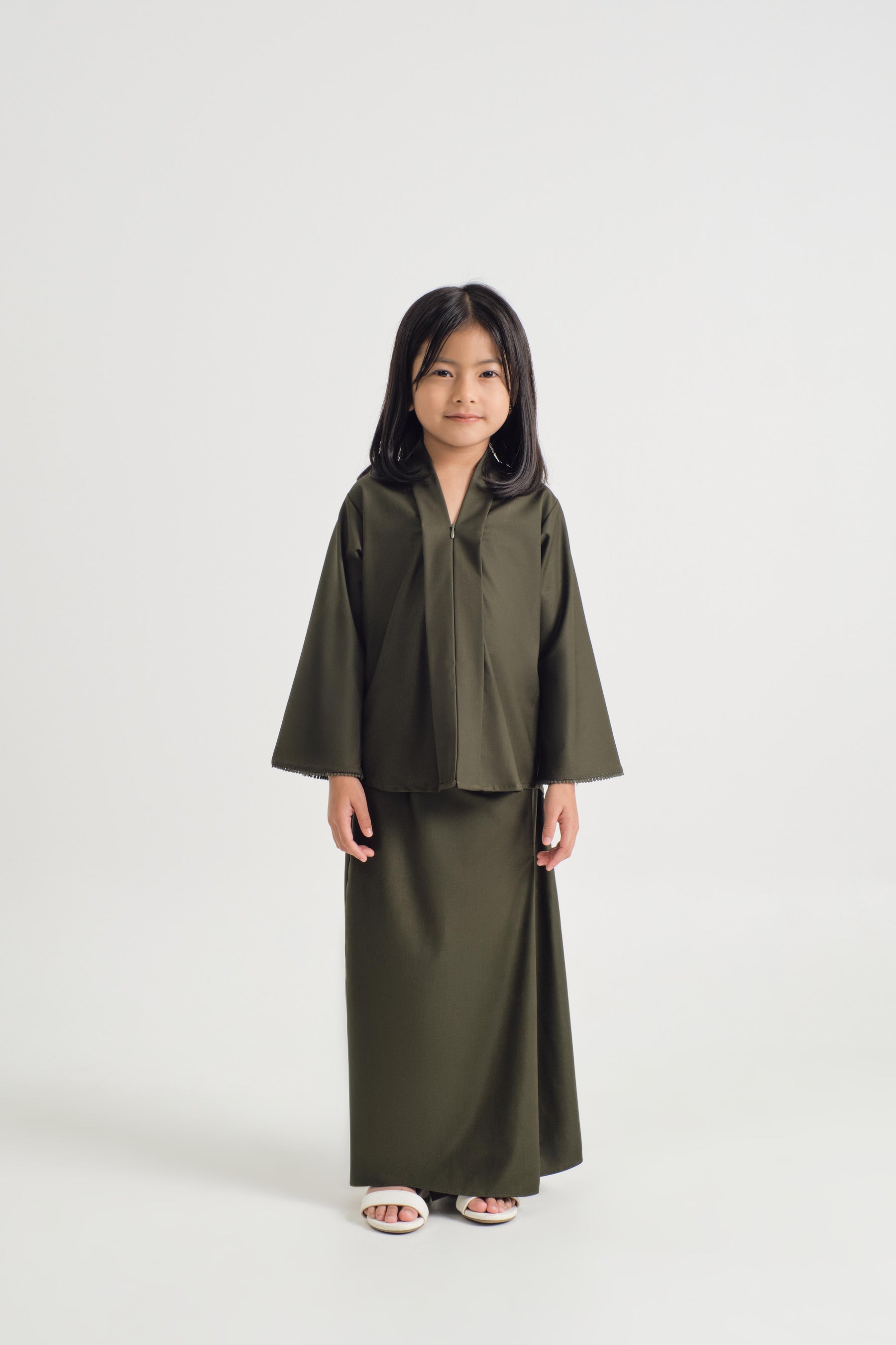Patawali Girl Kebaya - Dark Army Green