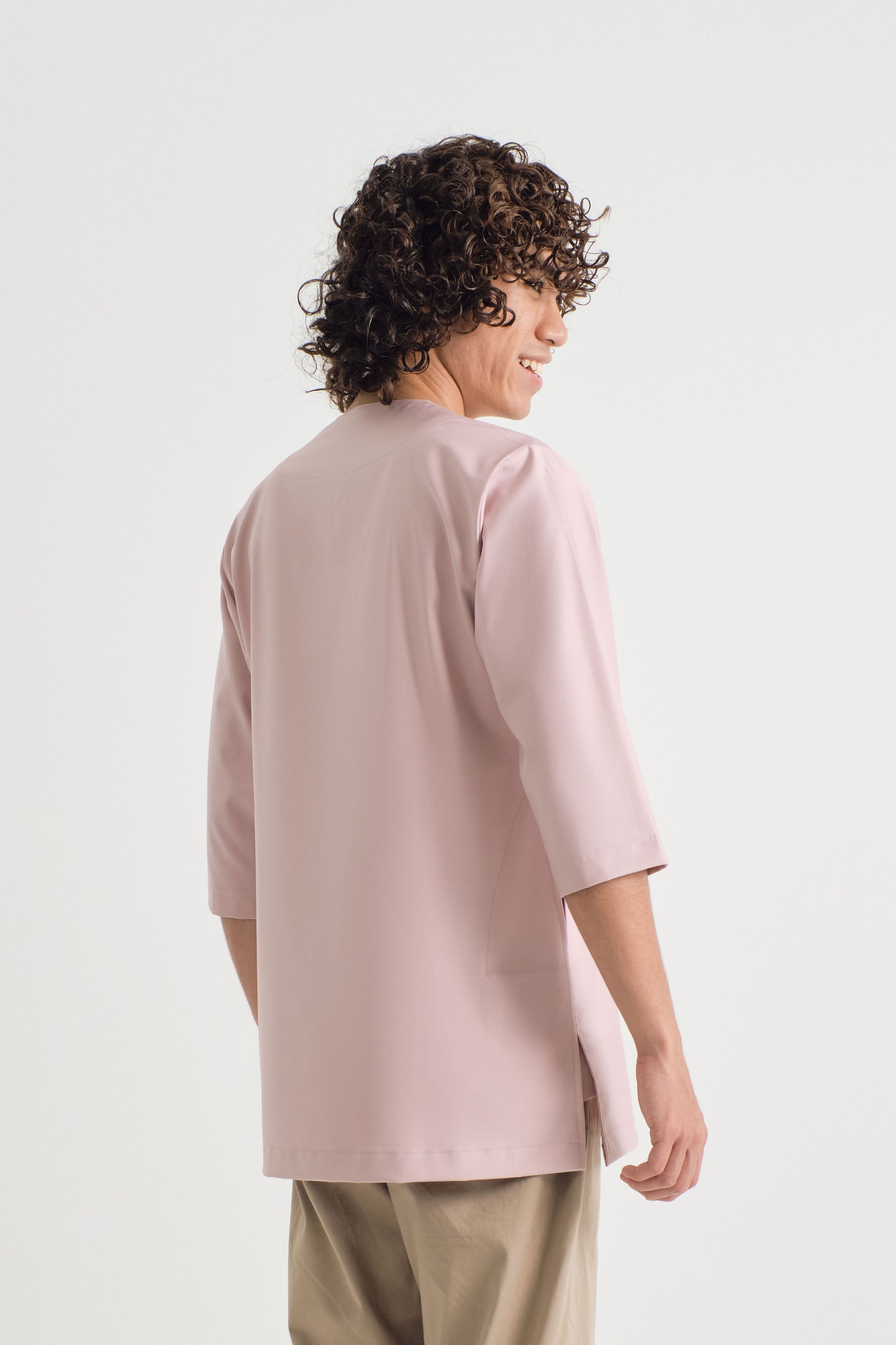 Patawali Three Quarter Sleeve Top - Soft Pink