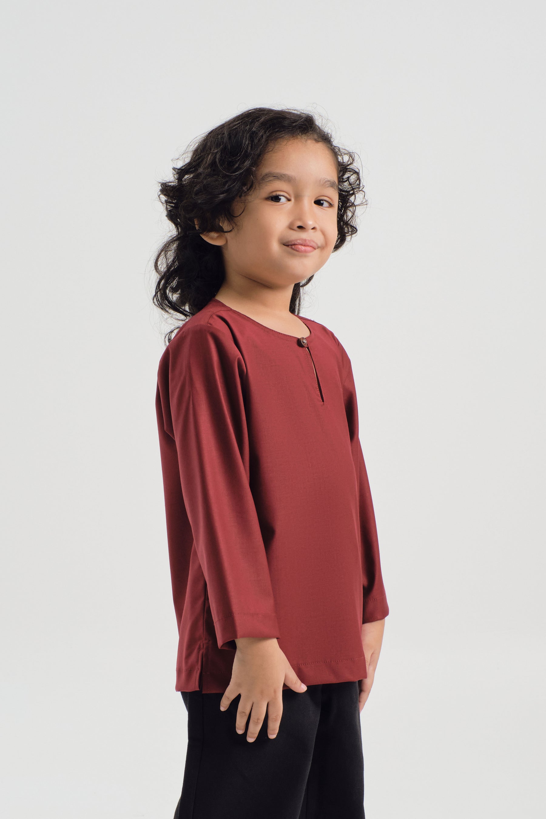 Patawali Boys Top - Mahogany Red