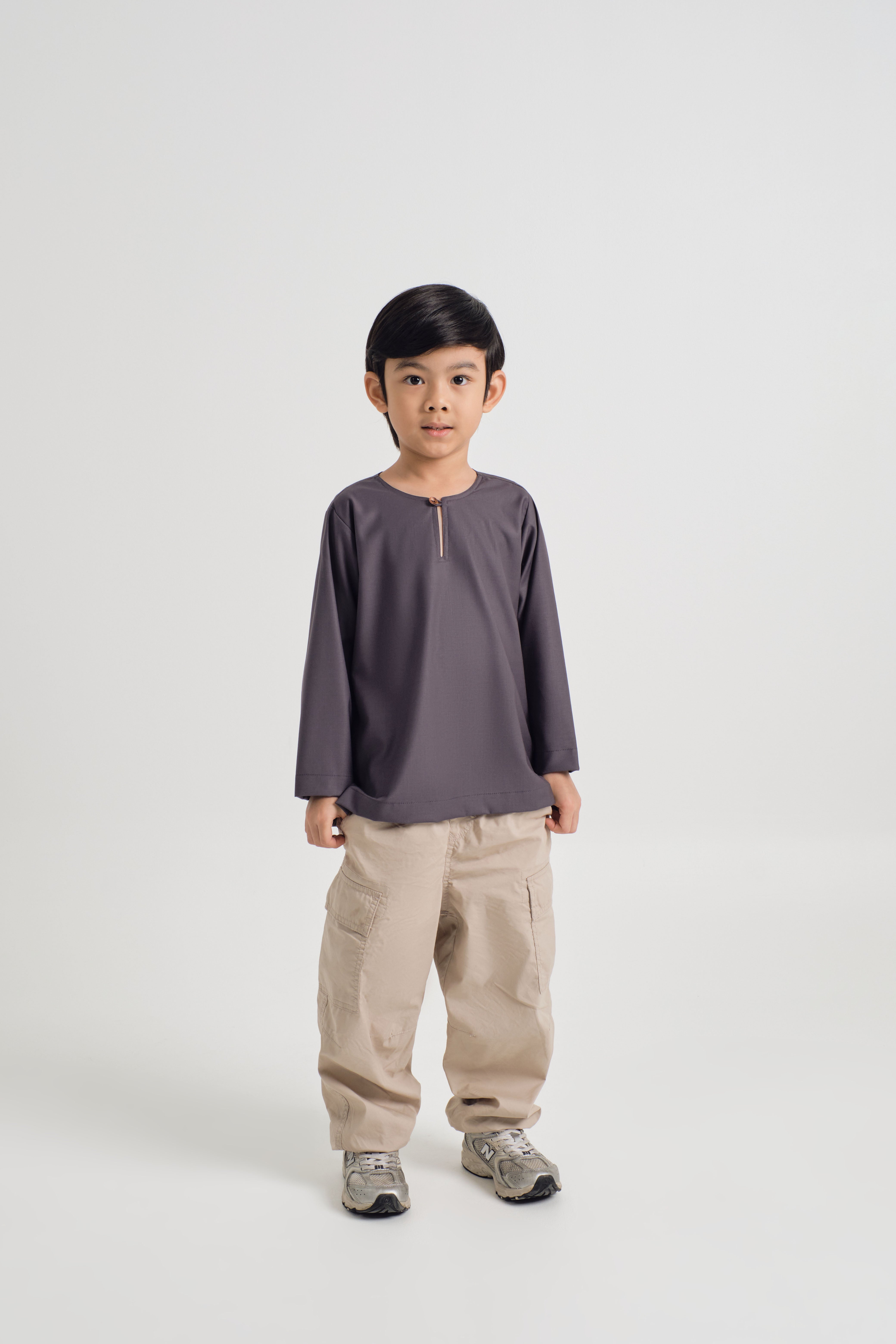 Patawali Boys Top - Lead Grey