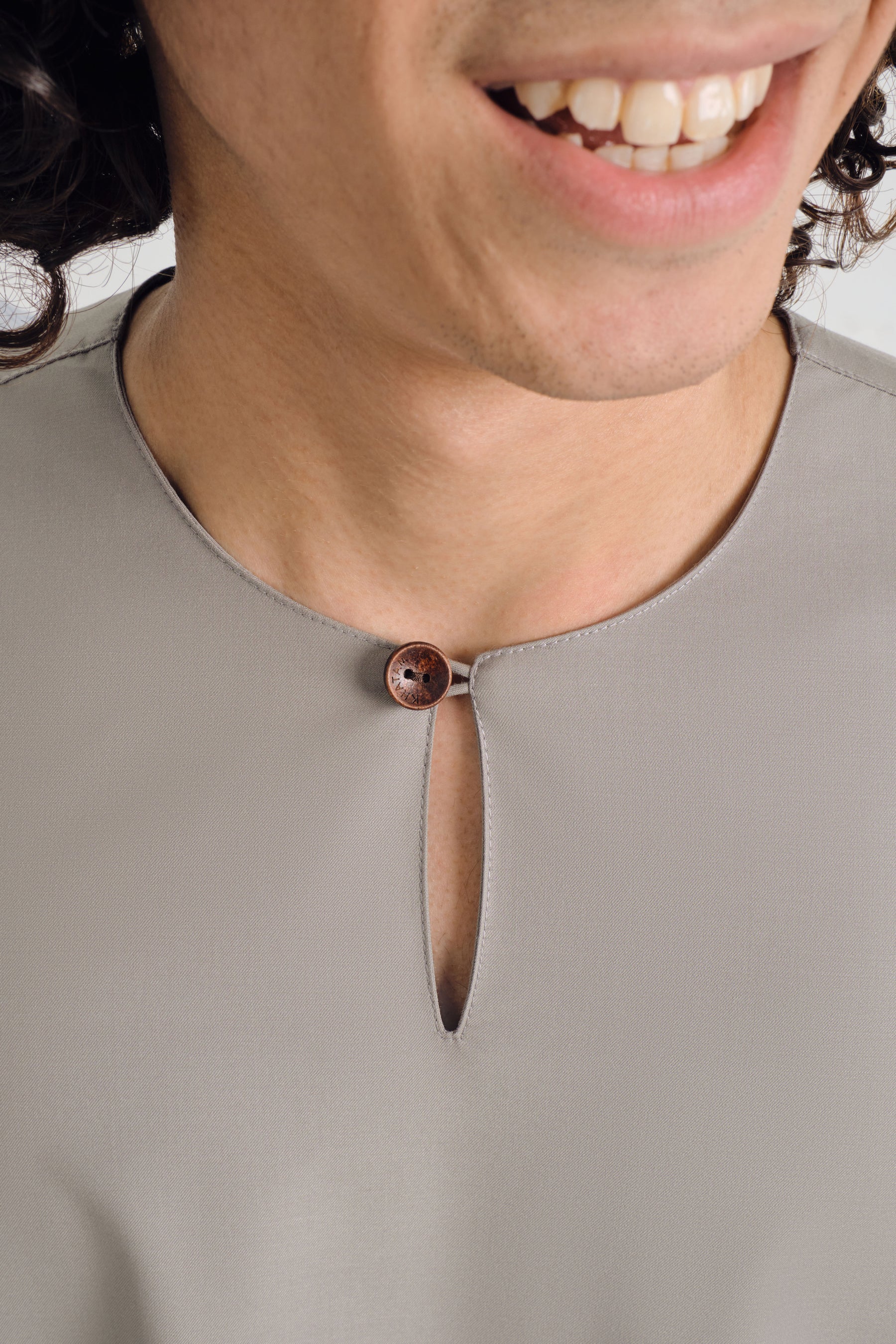 Patawali Three Quarter Sleeve Top - Muted Grey