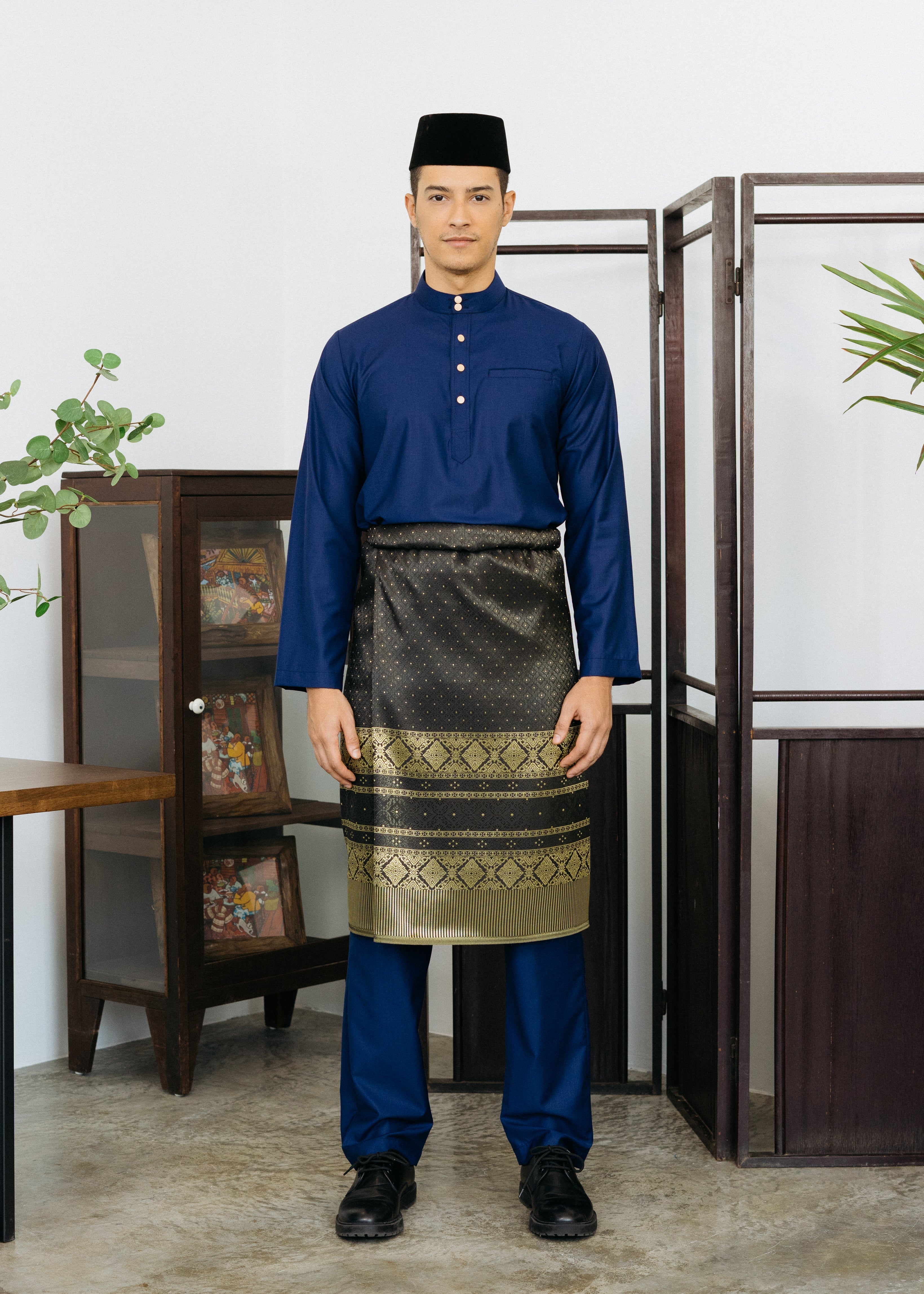 Patawali Baju Melayu Cekak Musang Navy Blue