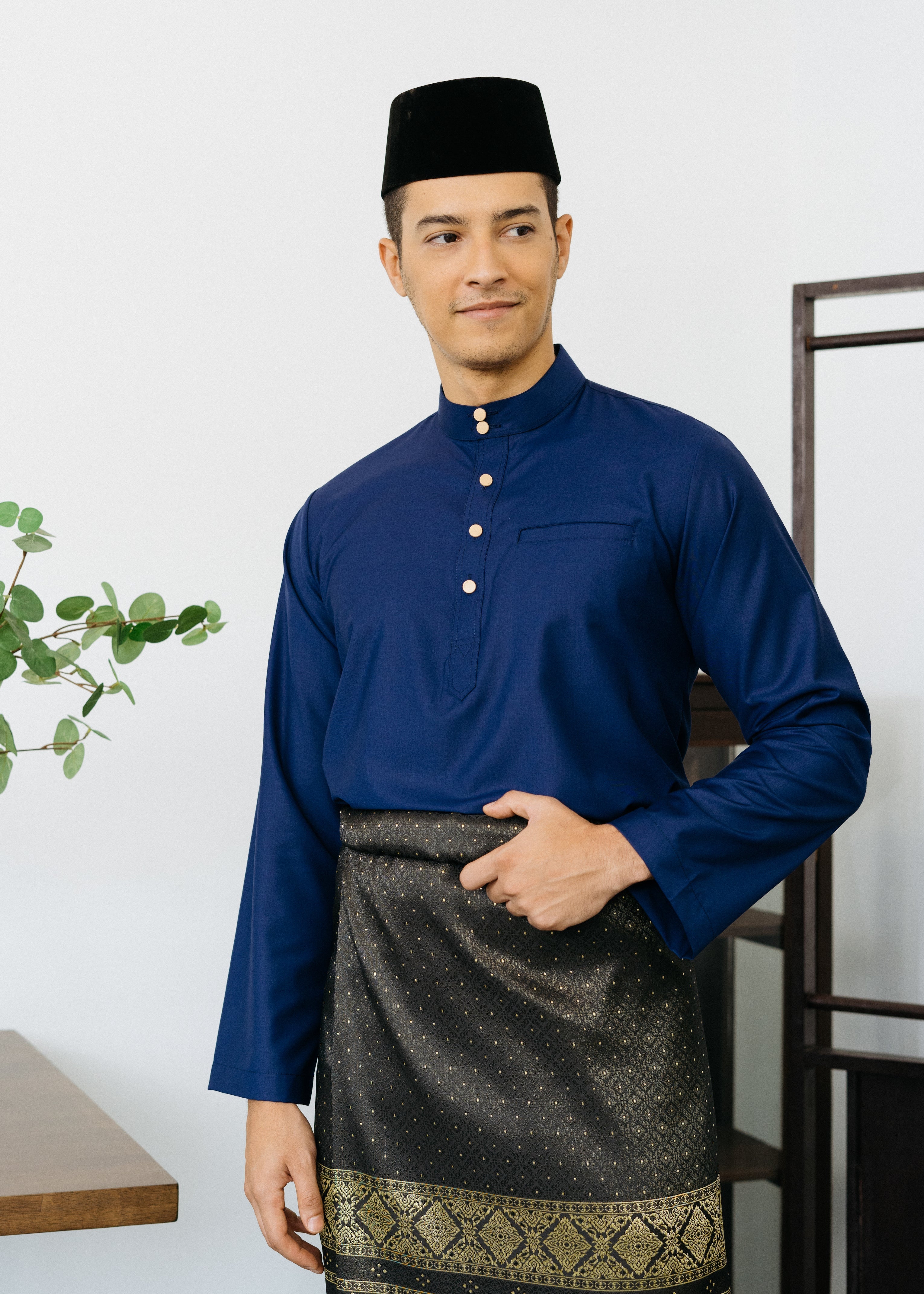 Patawali Baju Melayu Cekak Musang Navy Blue