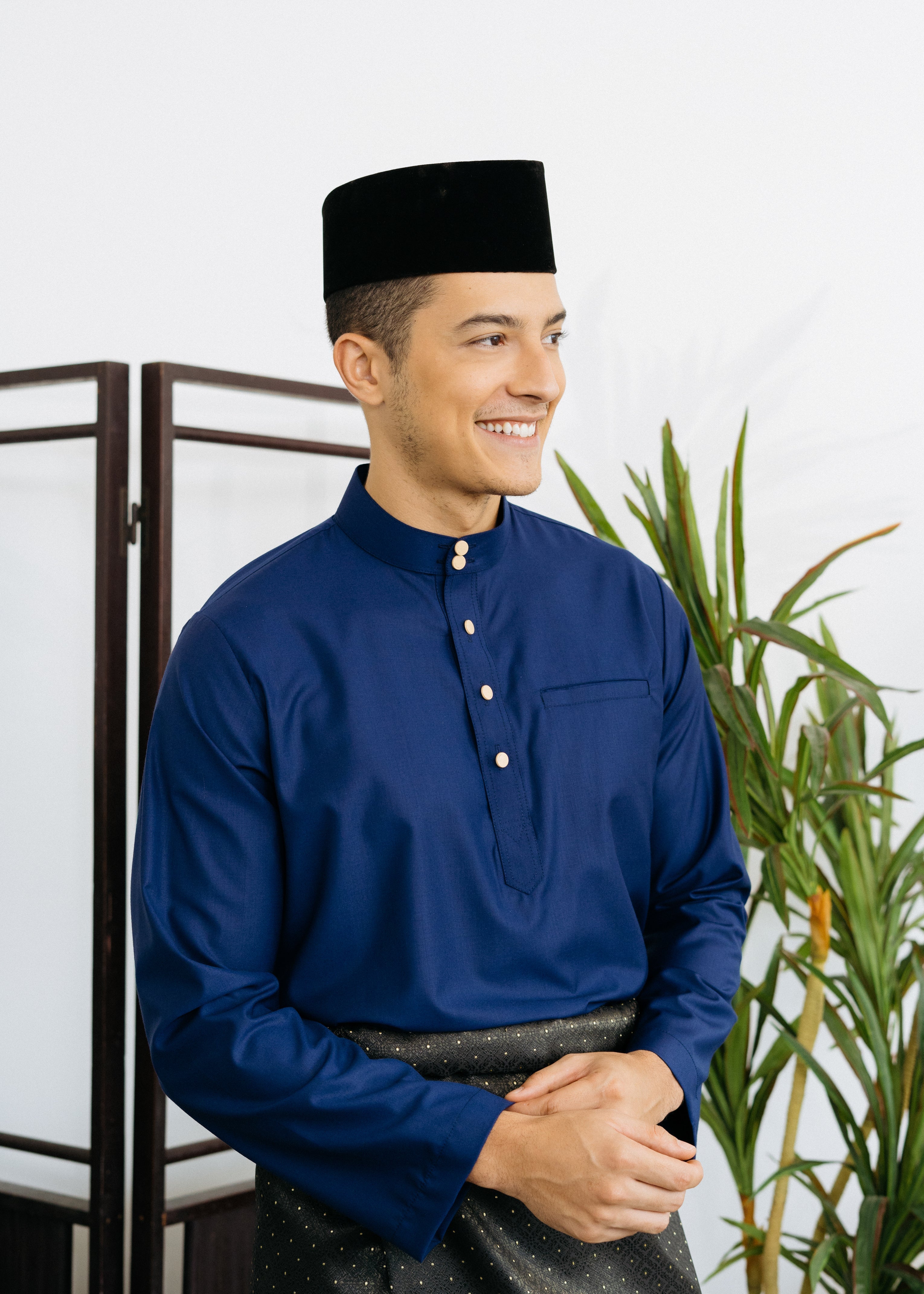 Patawali Baju Melayu Cekak Musang Navy Blue