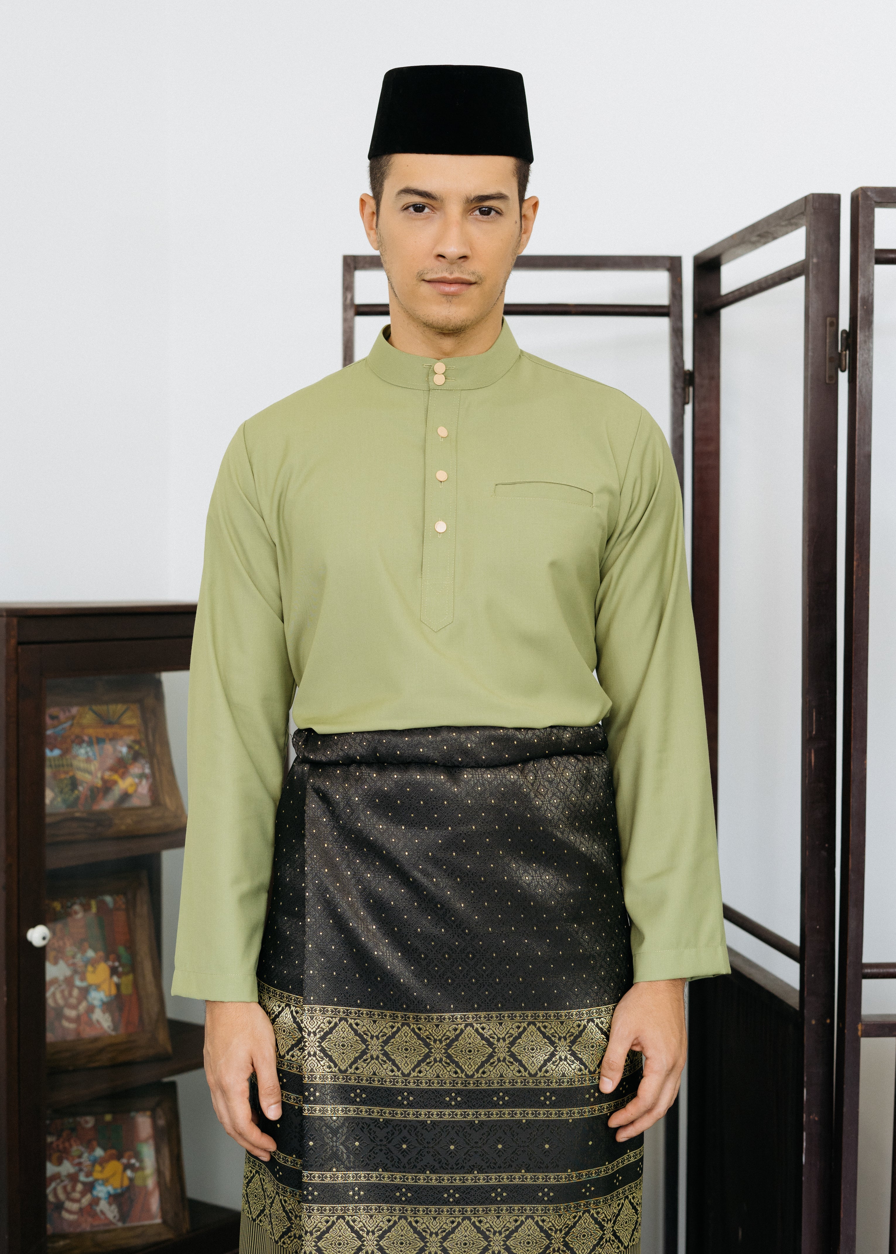 Patawali Baju Melayu Cekak Musang Sage Green