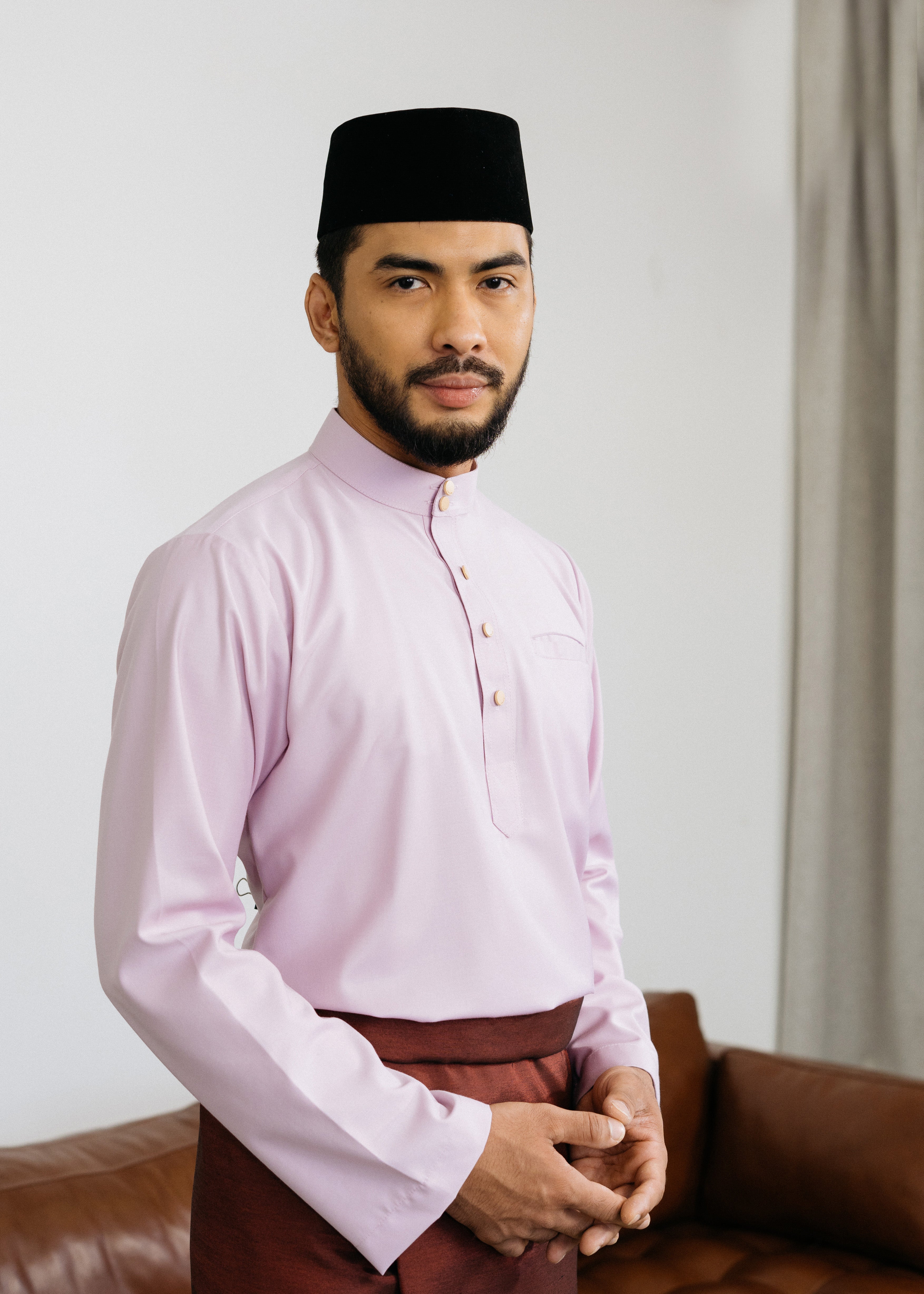 Patawali Baju Melayu Cekak Musang Thistle Purple