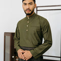 Patawali Baju Melayu Cekak Musang Army Green