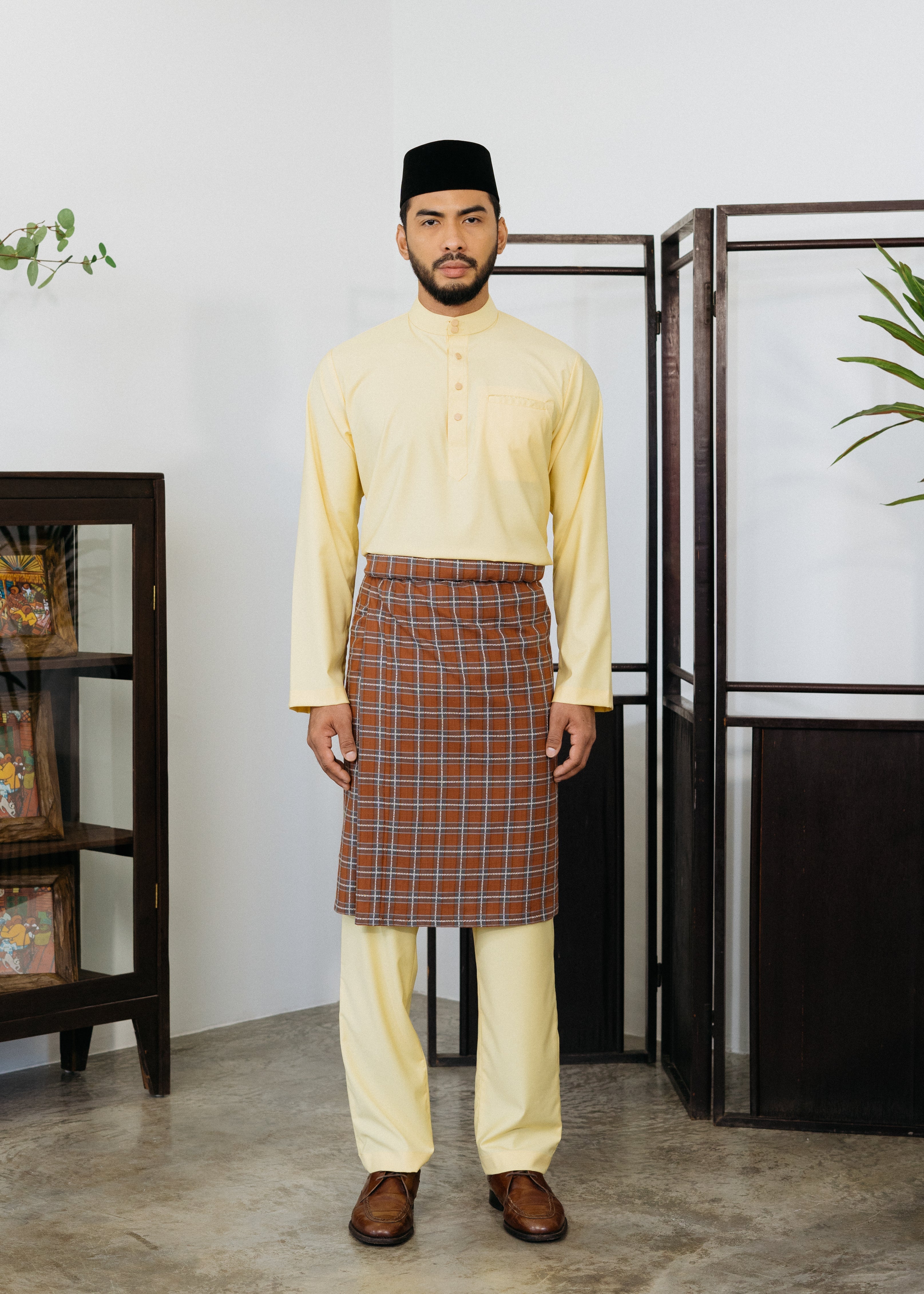 Patawali Baju Melayu Cekak Musang Soft Yellow