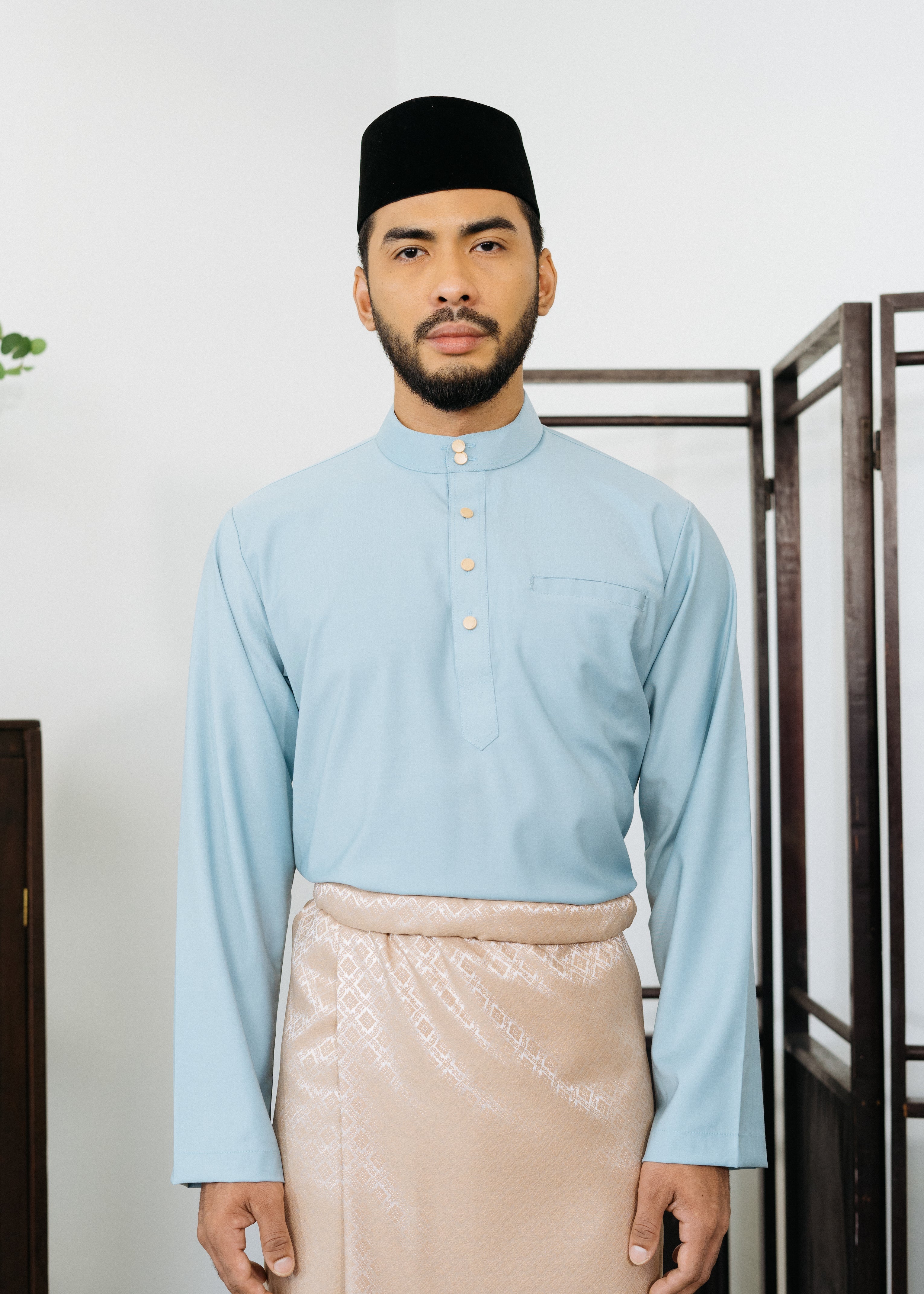 Patawali Baju Melayu Cekak Musang Calm Blue