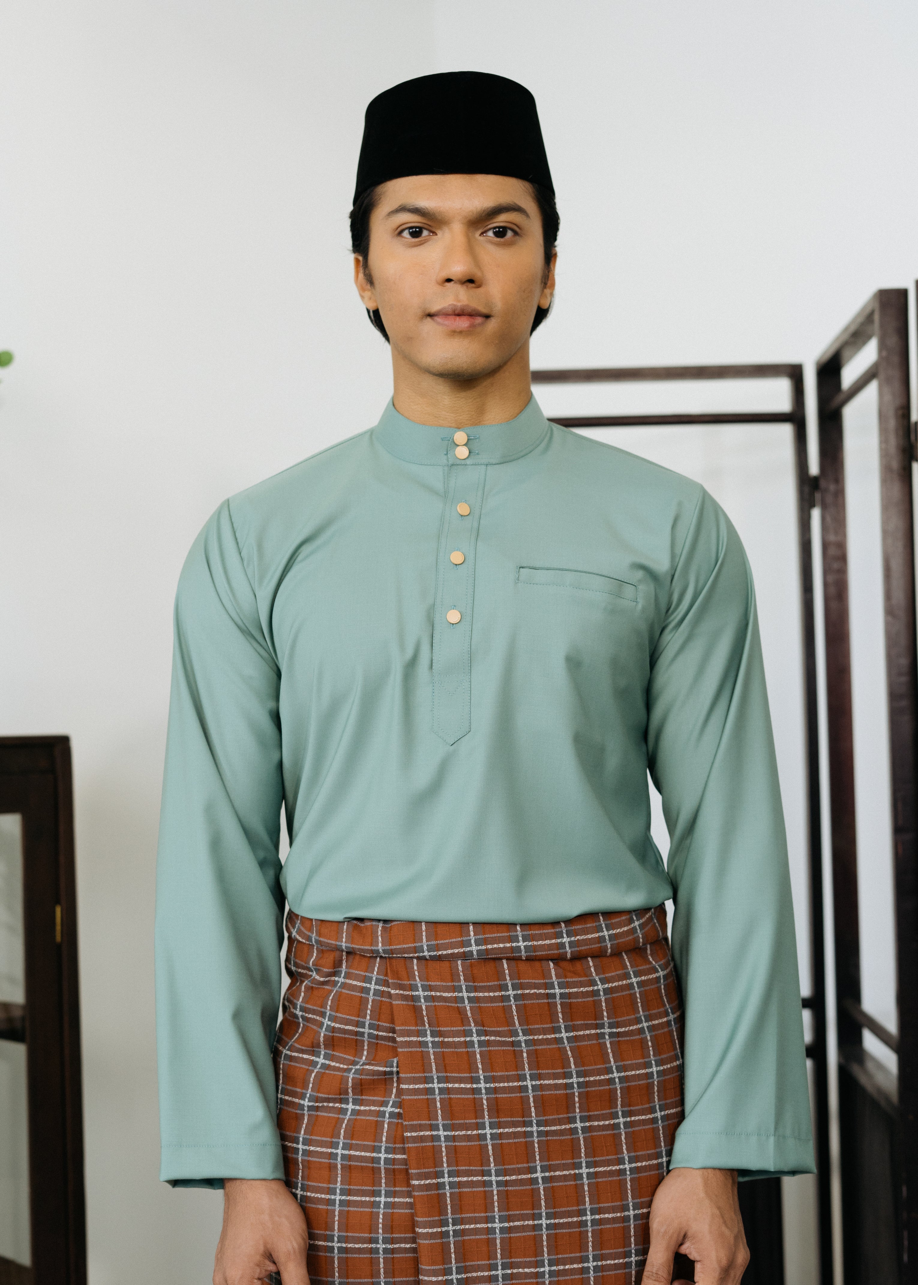 Patawali Baju Melayu Cekak Musang Soft Teal Green