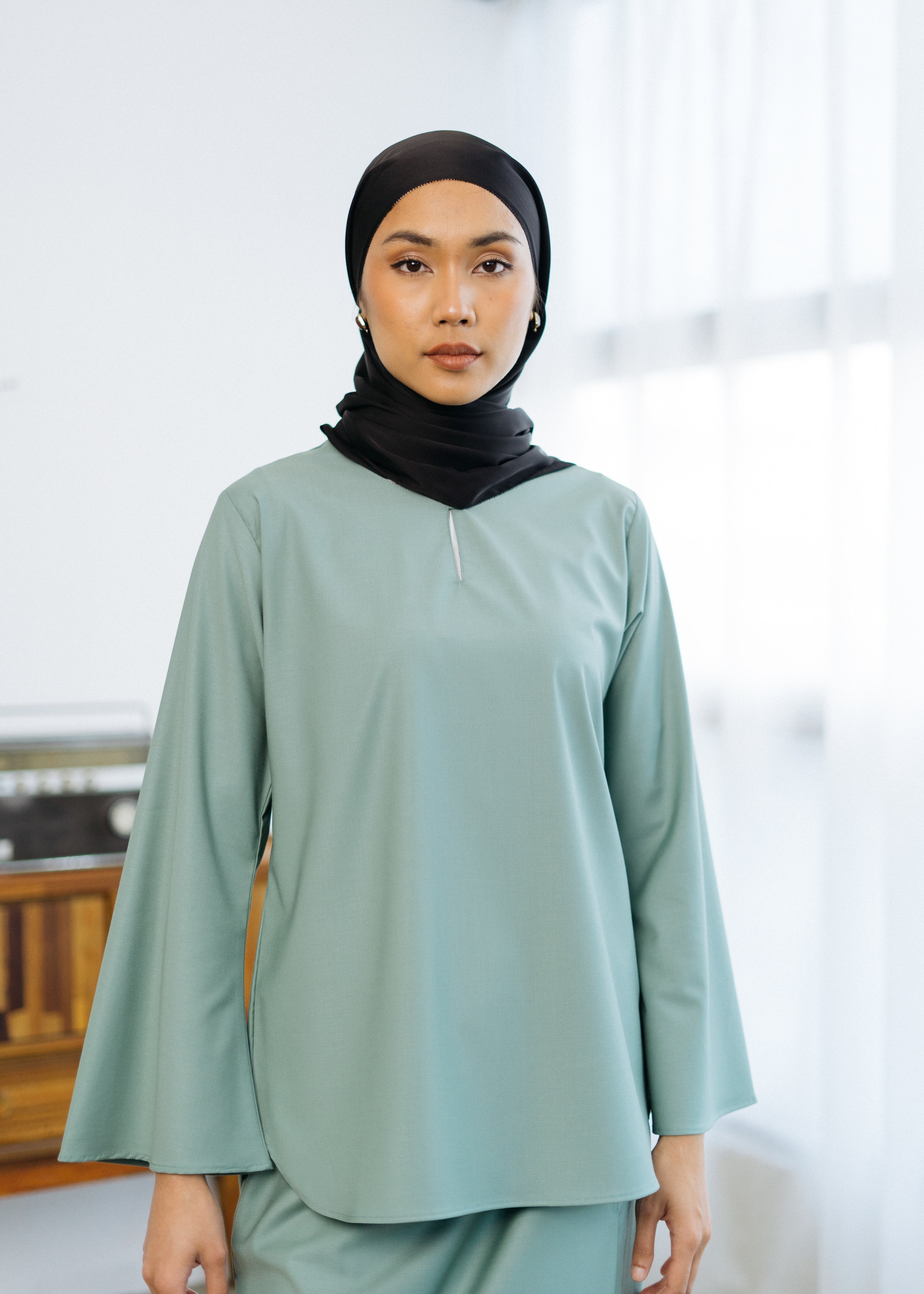 Patawali Baju Kurung - Soft Teal Green