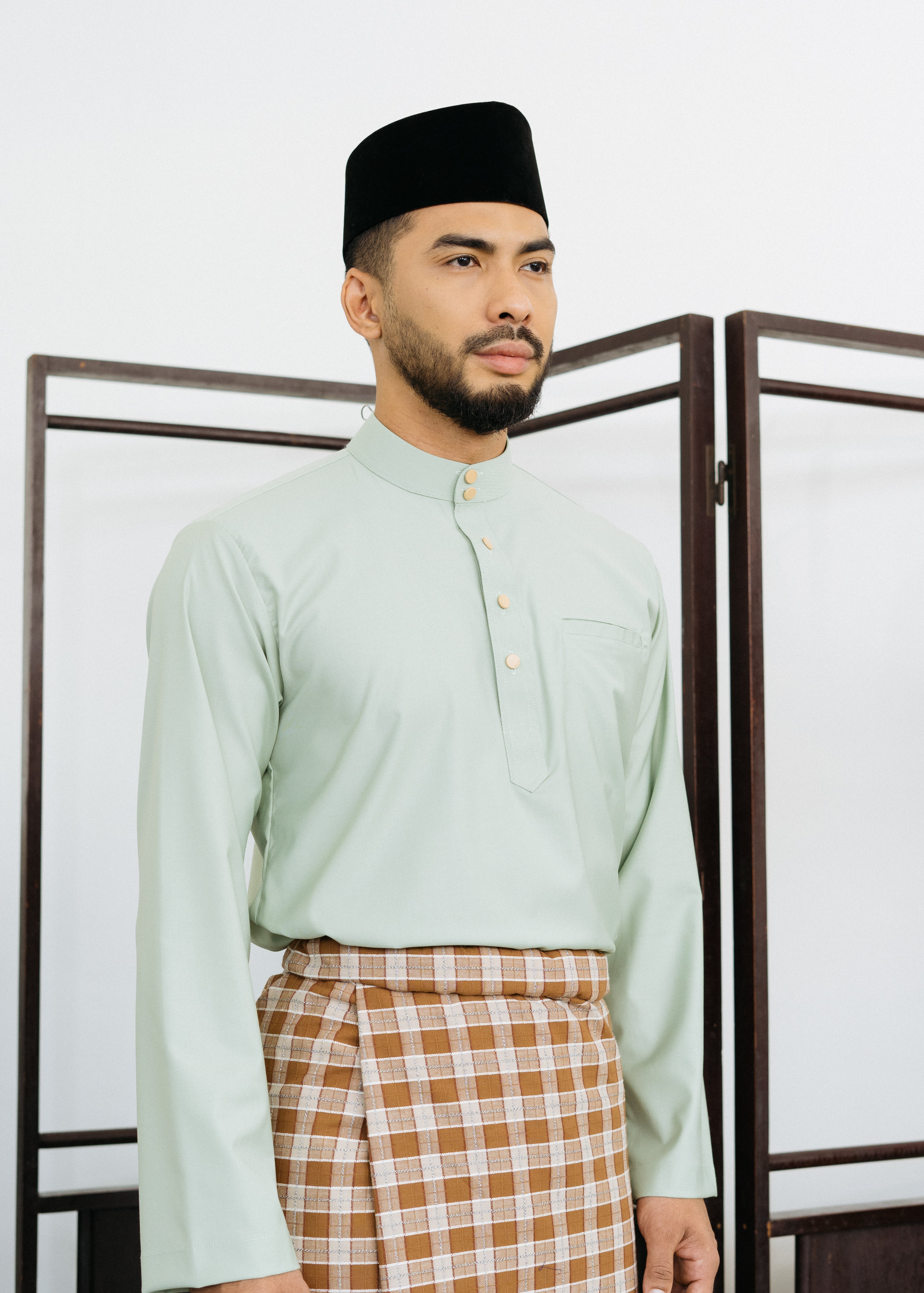 Patawali Baju Melayu Cekak Musang Mint Green