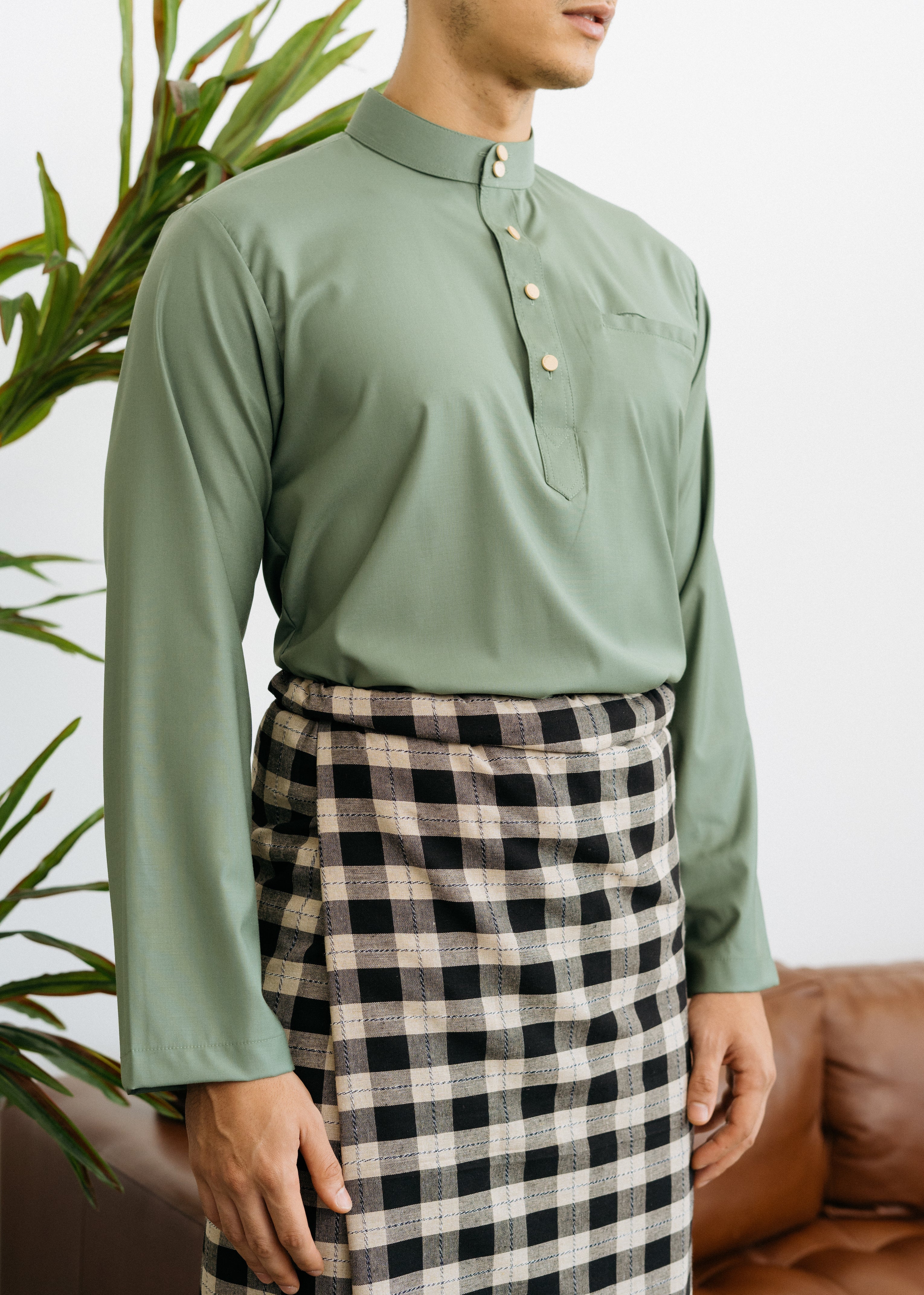 Patawali Baju Melayu Cekak Musang Pickle Green