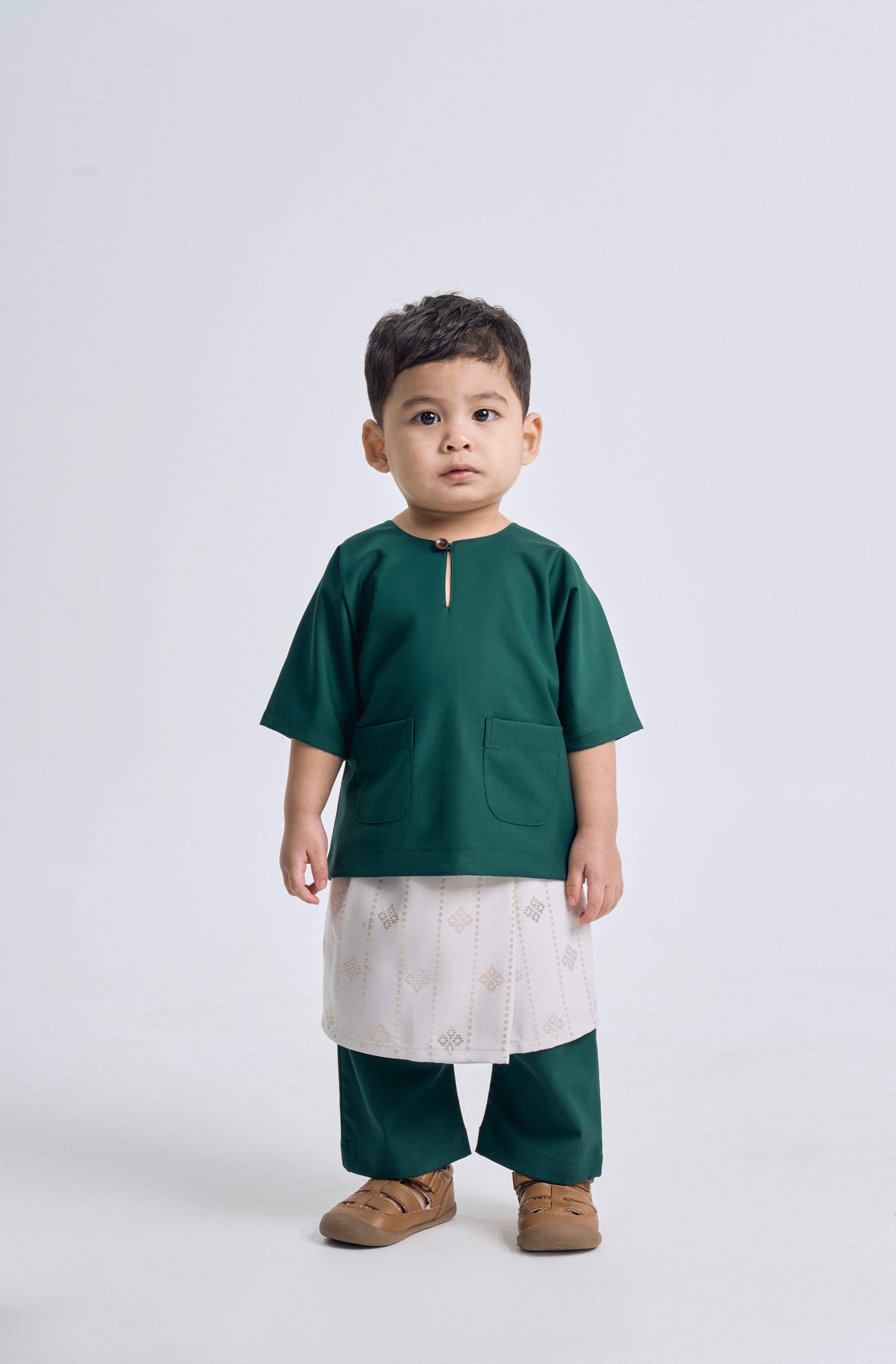 Patawali Baby Boys Baju Melayu Teluk Belanga - Emerald Green