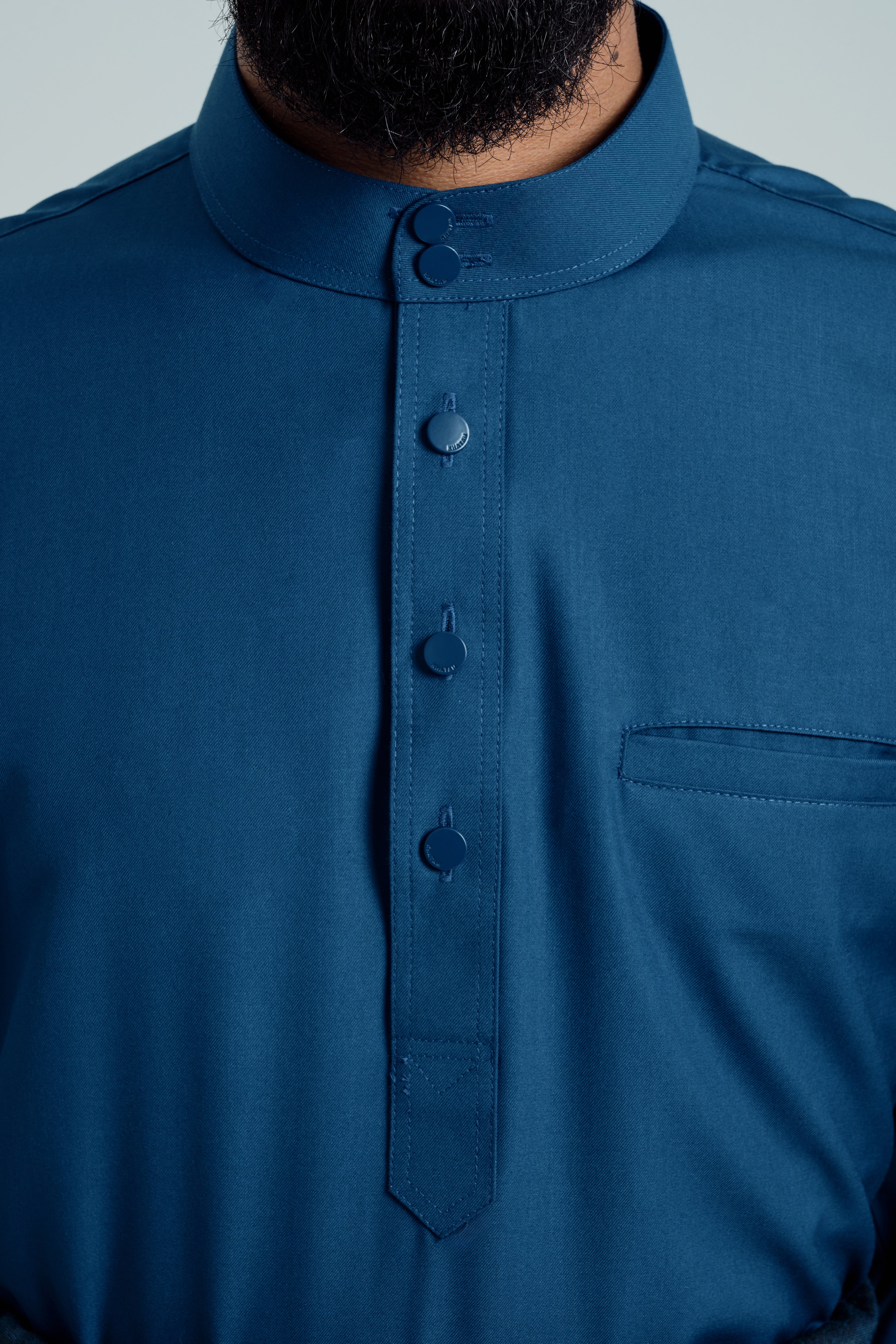 Patawali Baju Melayu Cekak Musang - Admiral Blue