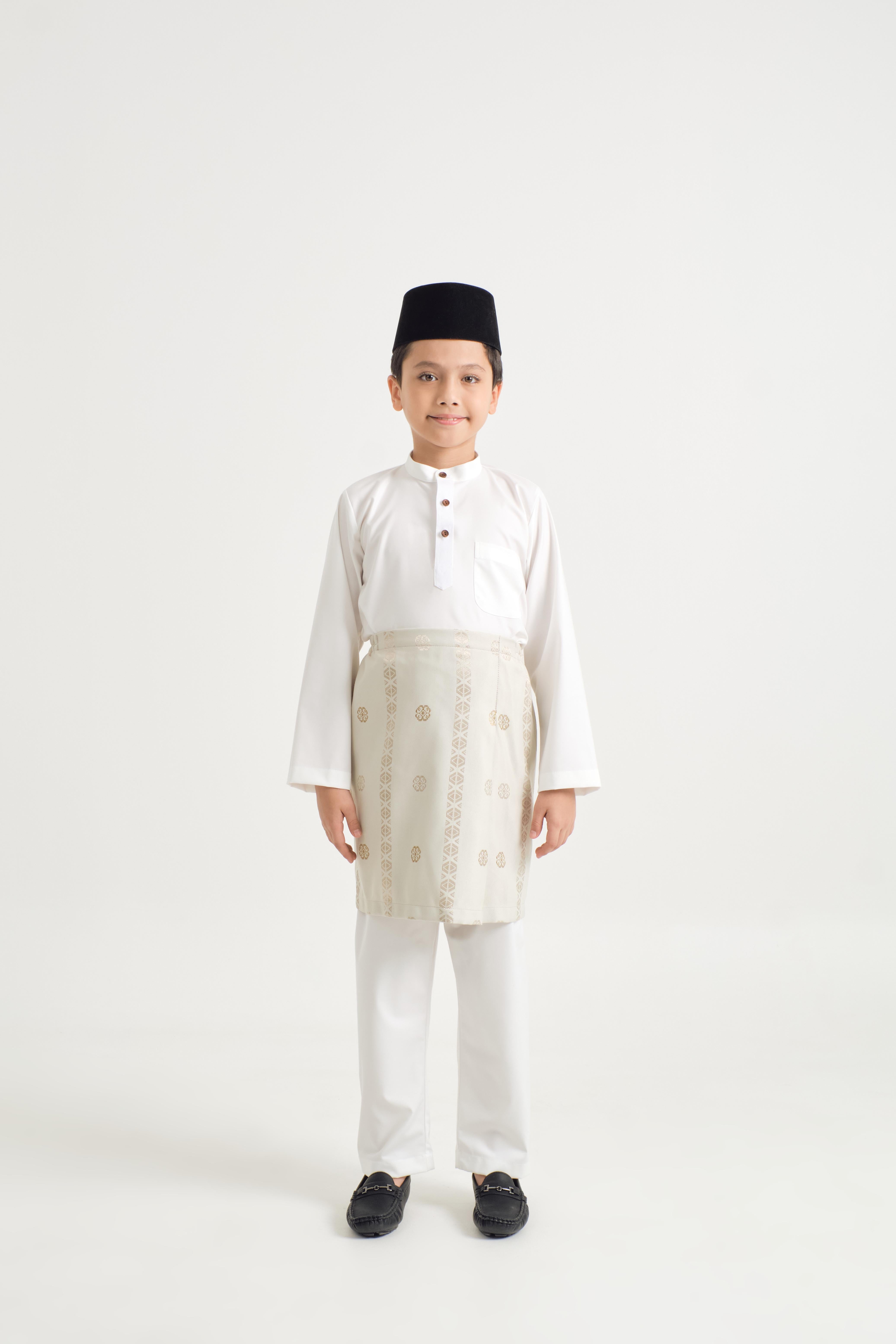 Patawali Boys Baju Melayu Cekak Musang - Antique White