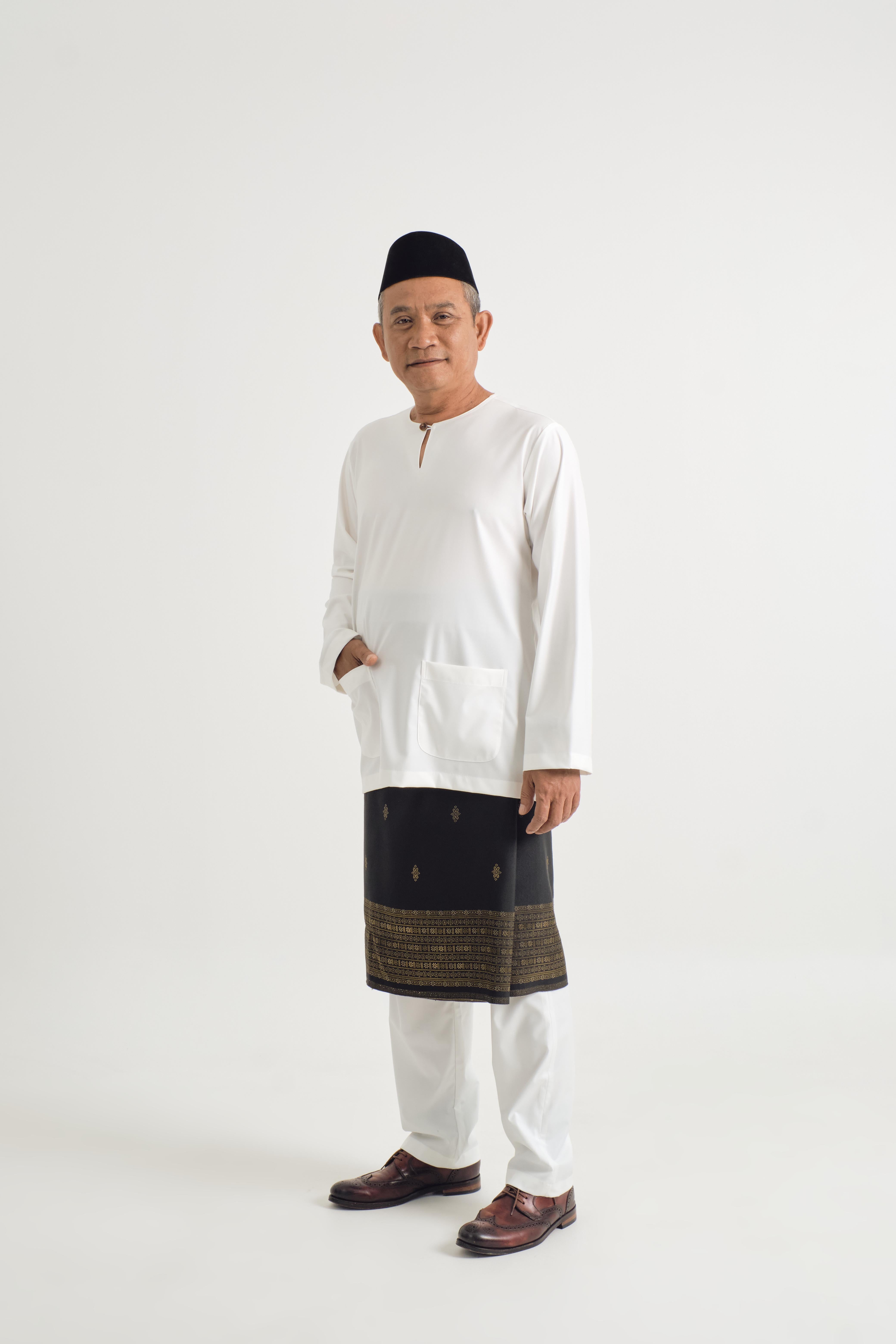 Patawali Modern Fit Baju Melayu Teluk Belanga - Antique White