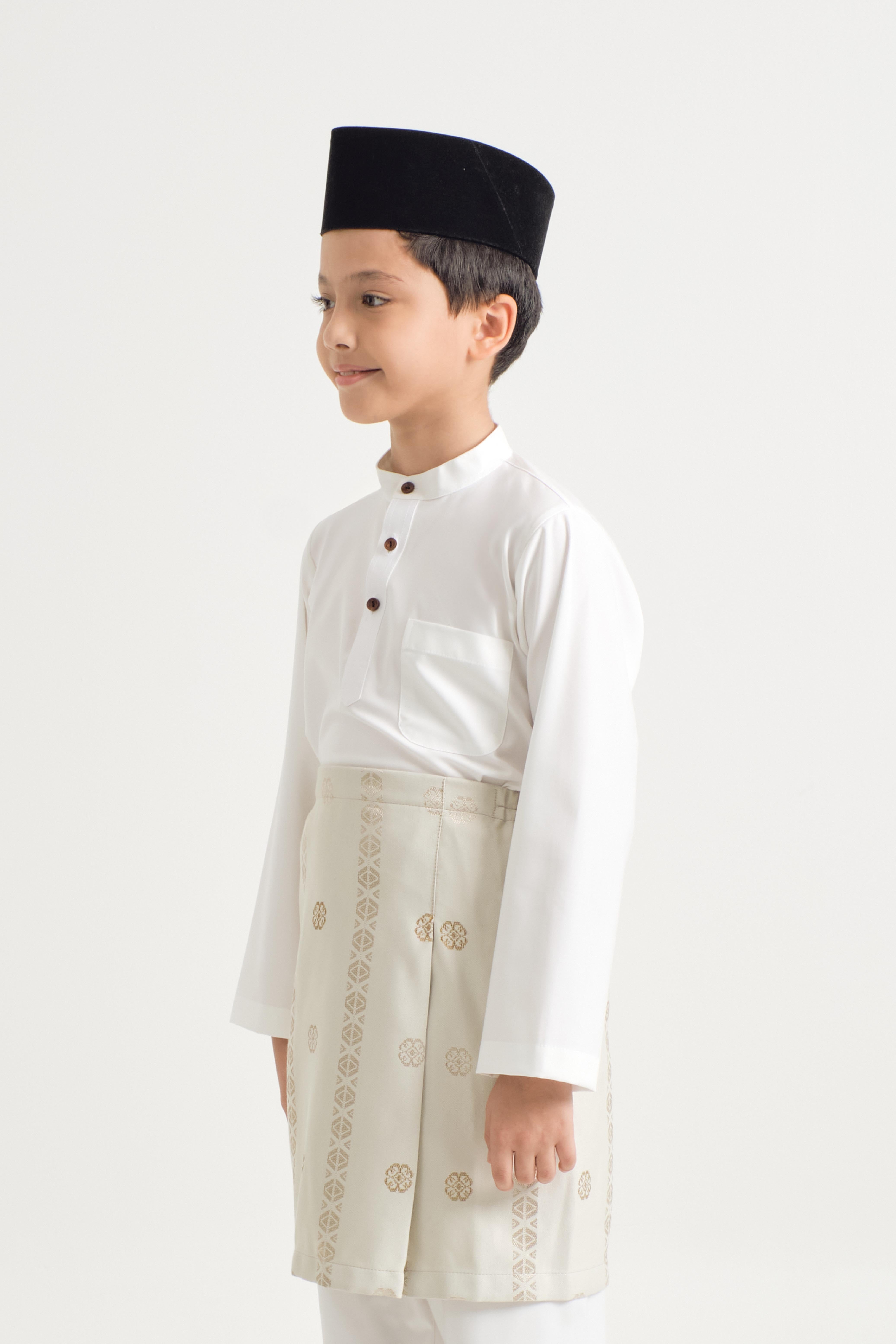 Patawali Boys Baju Melayu Cekak Musang - Antique White