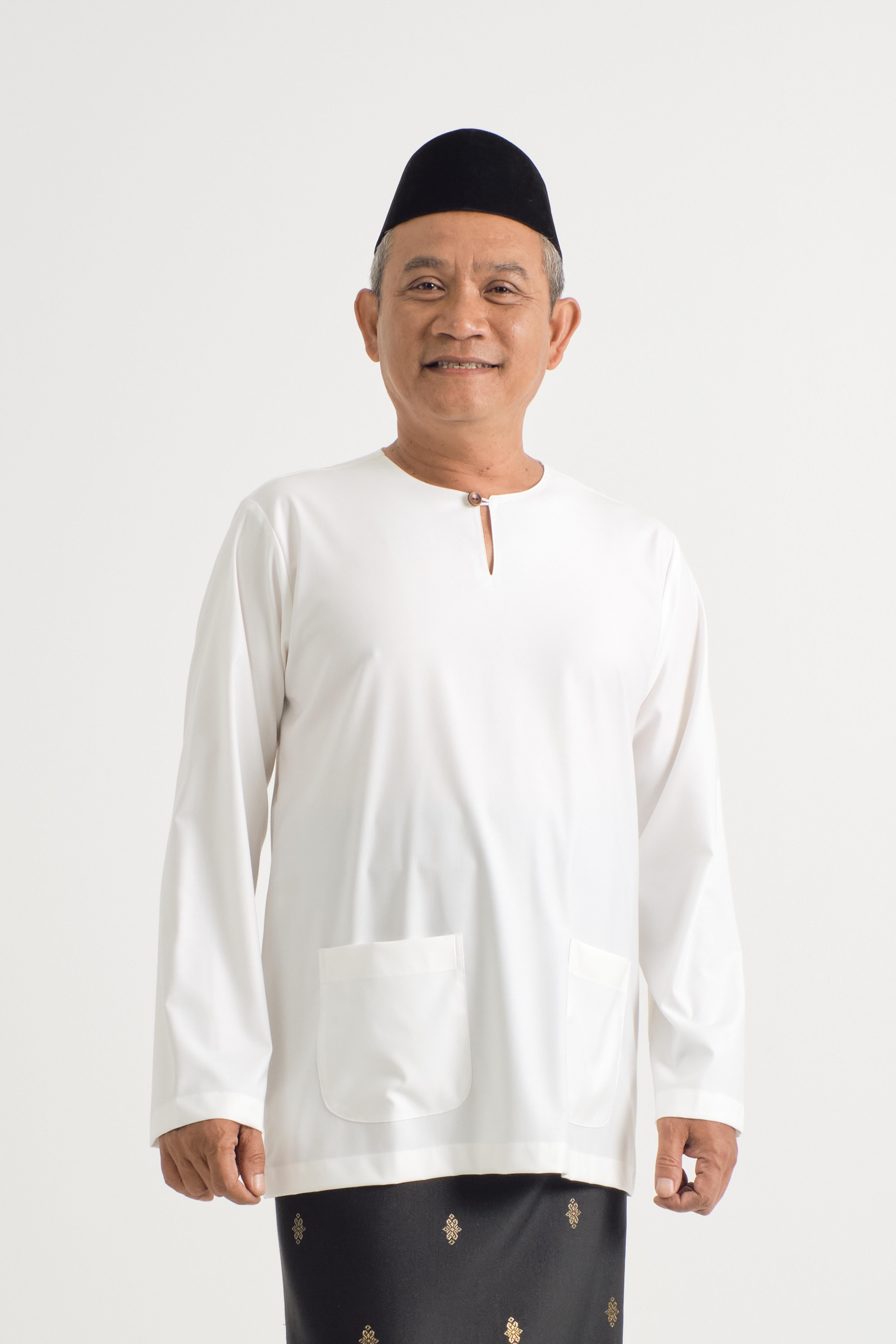 Patawali Modern Fit Baju Melayu Teluk Belanga - Antique White