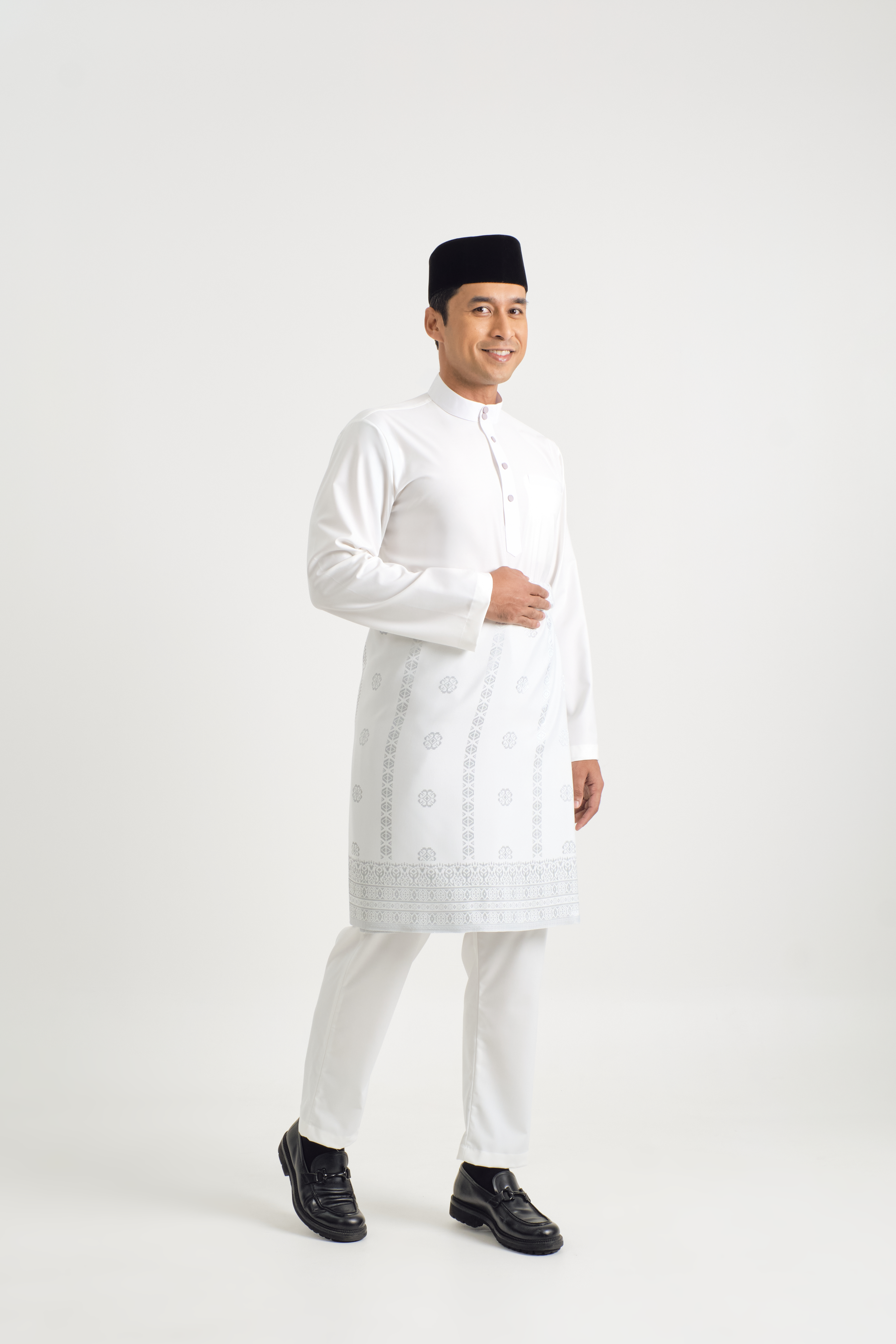 Patawali Baju Melayu Cekak Musang - Antique White