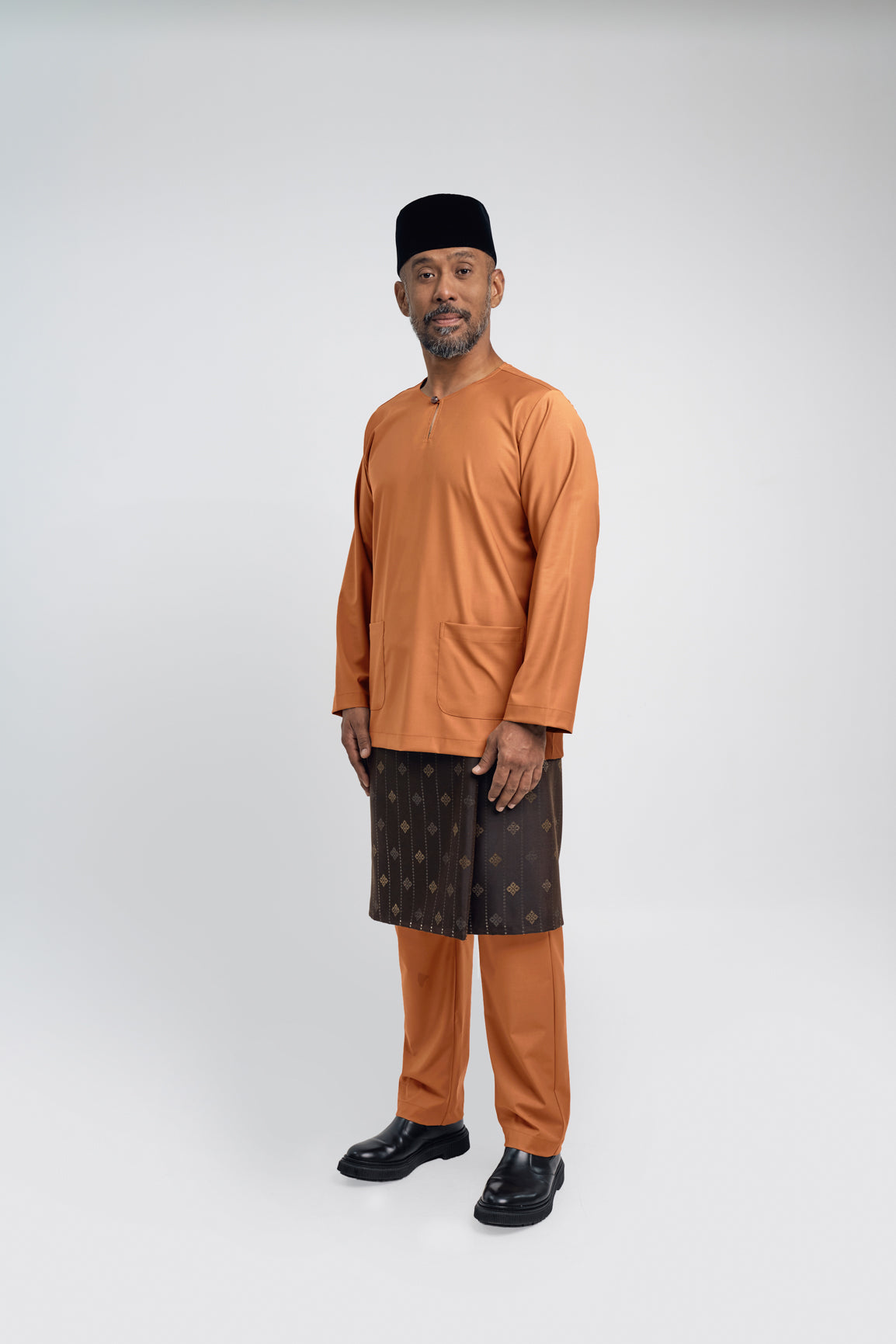 Patawali Modern Fit Baju Melayu Teluk Belanga - Apricot