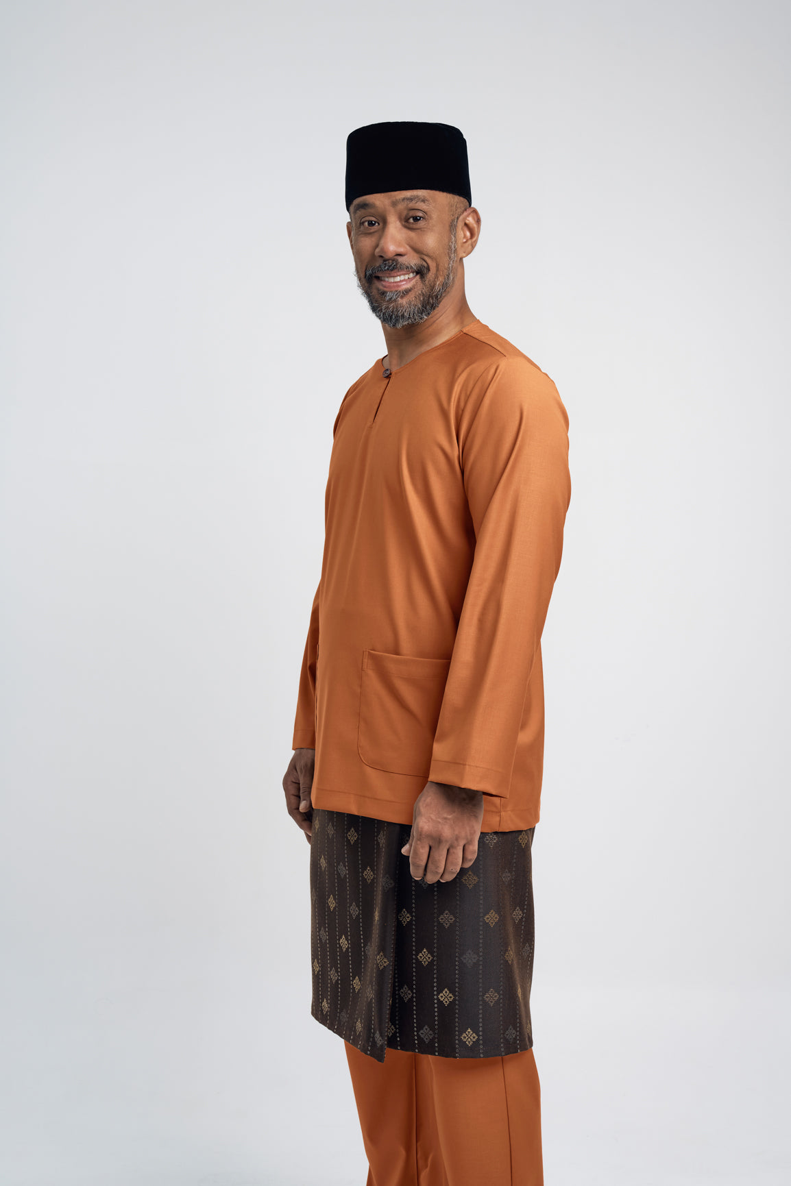Patawali Modern Fit Baju Melayu Teluk Belanga - Apricot