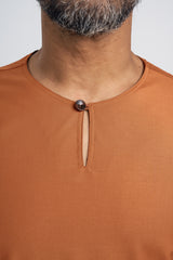 Patawali Modern Fit Baju Melayu Teluk Belanga - Apricot