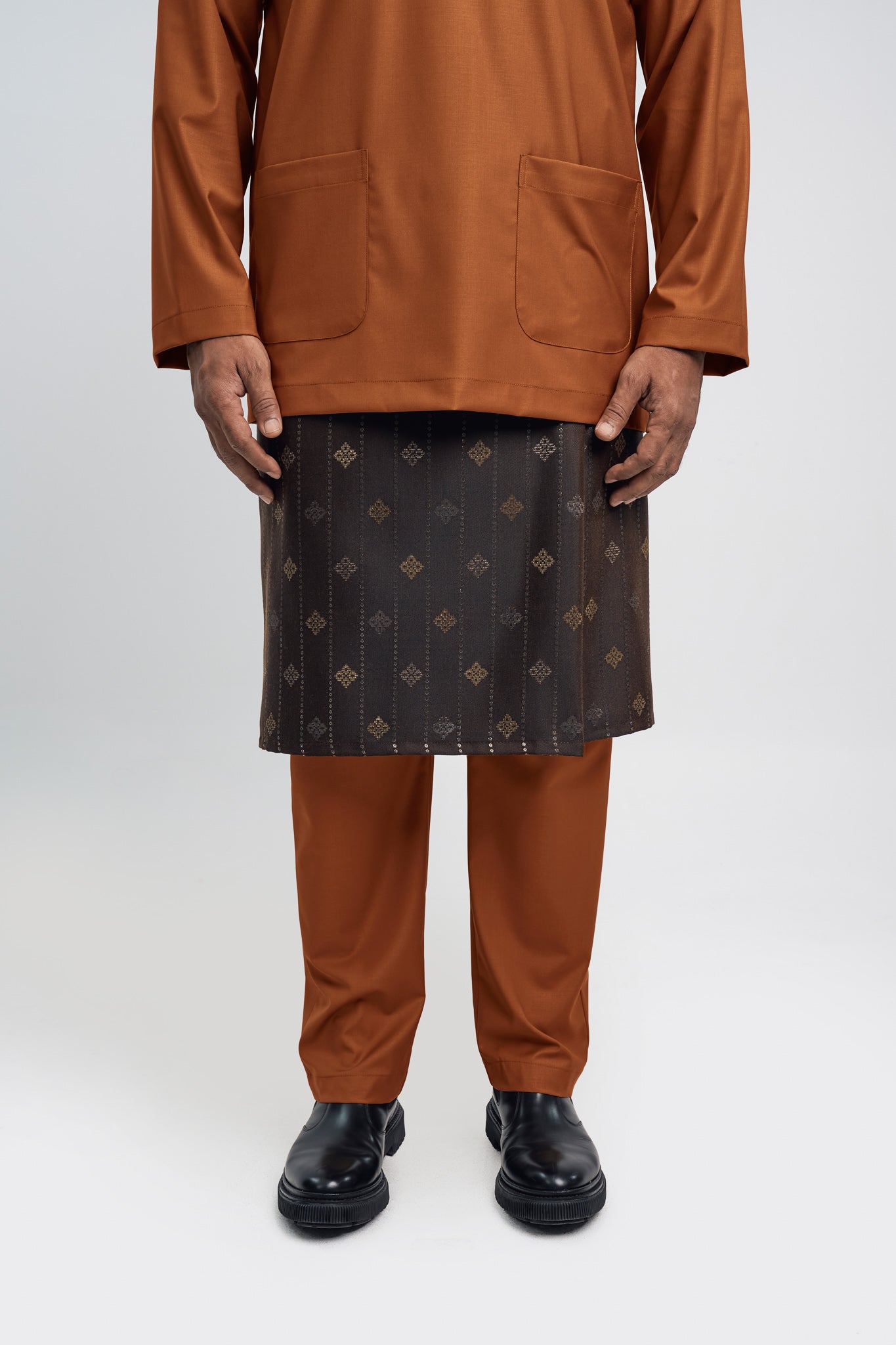 Patawali Modern Fit Baju Melayu Teluk Belanga - Apricot