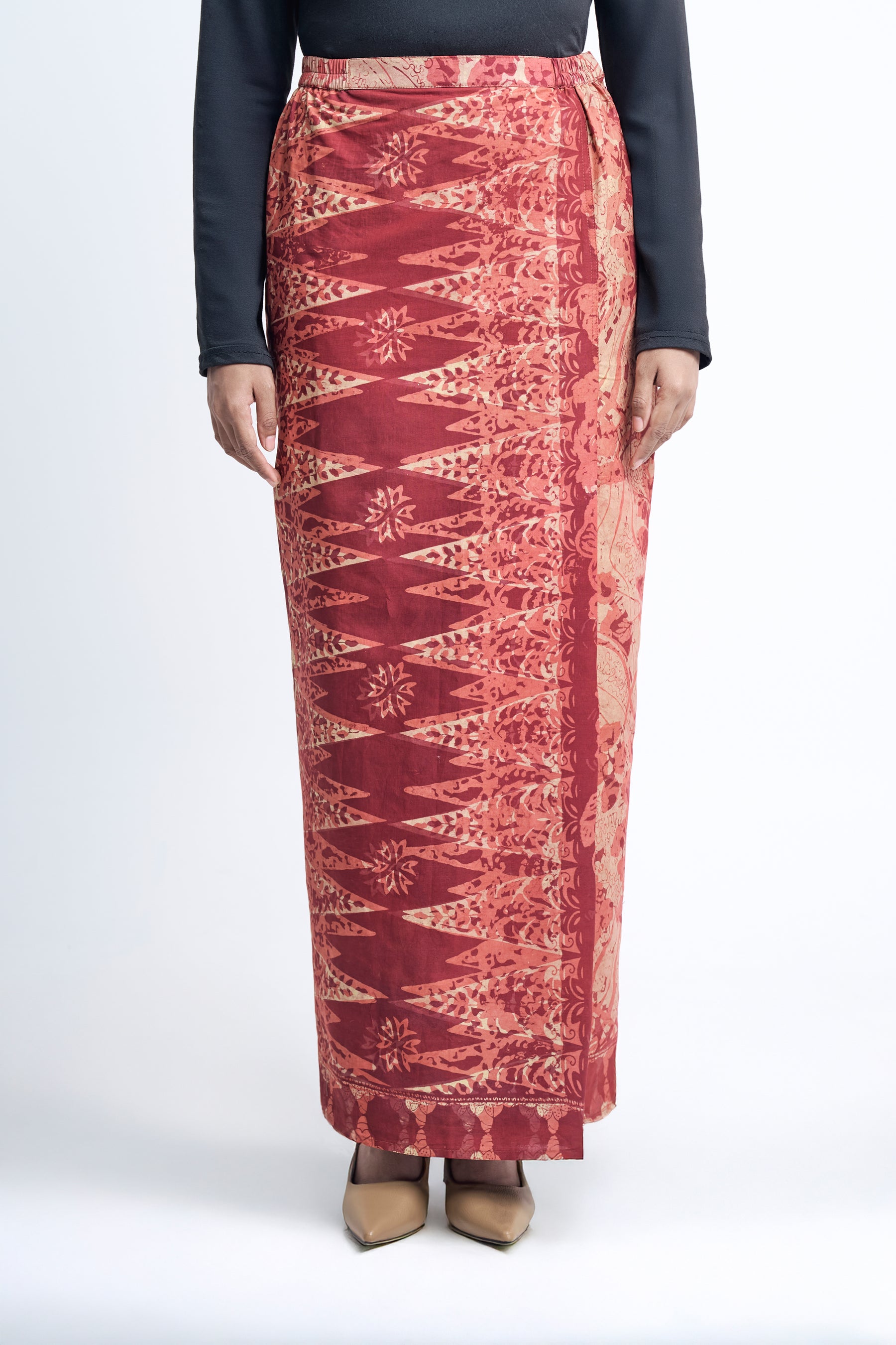 Artisan Clay Batik (Skirt) - Mandarin Red