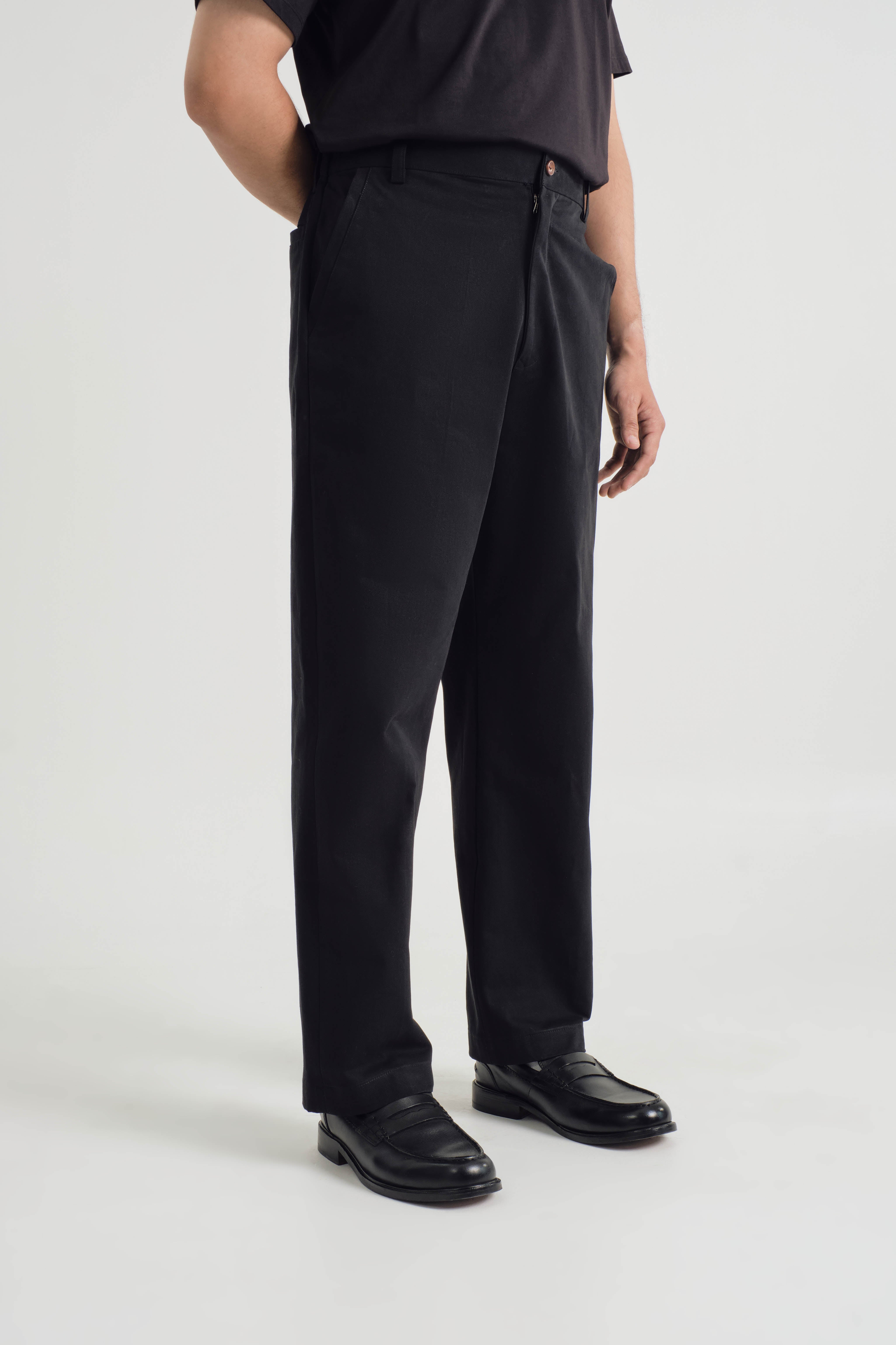 KHATAM x M.NASIR : Regular Fit Pants - Ash Black