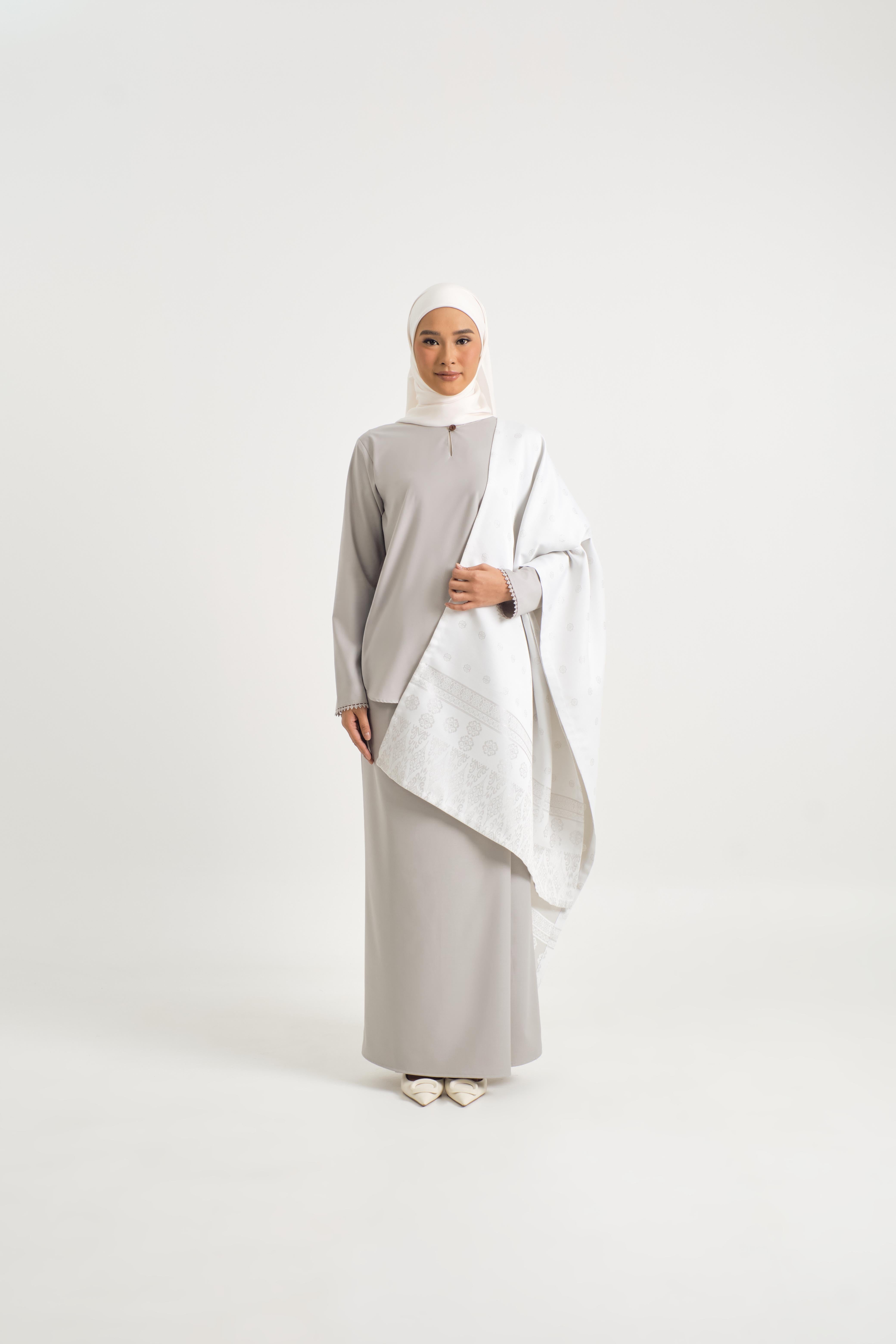 Patawali Baju Kurung - Ash Grey