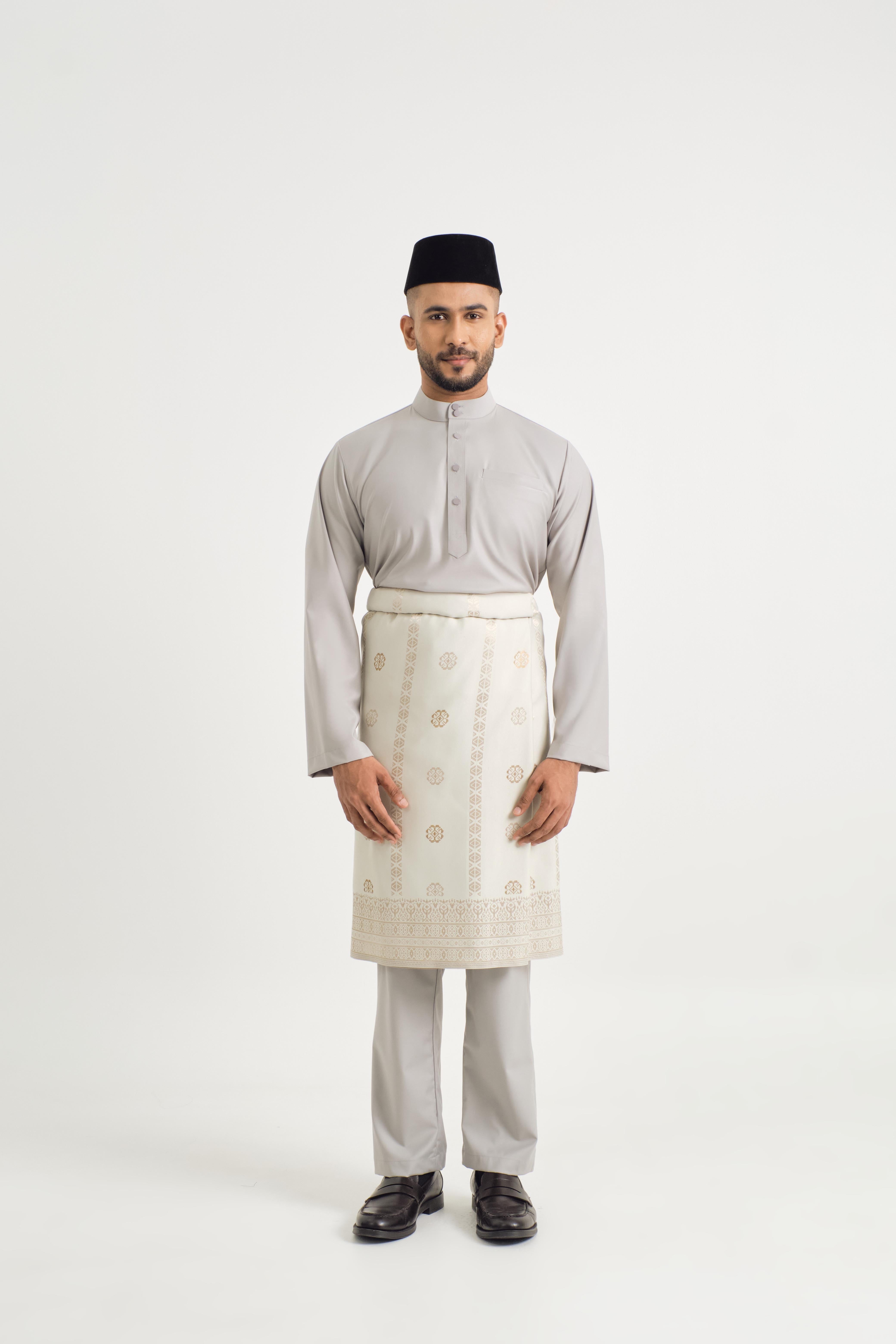 Patawali Baju Melayu Cekak Musang - Ash Grey