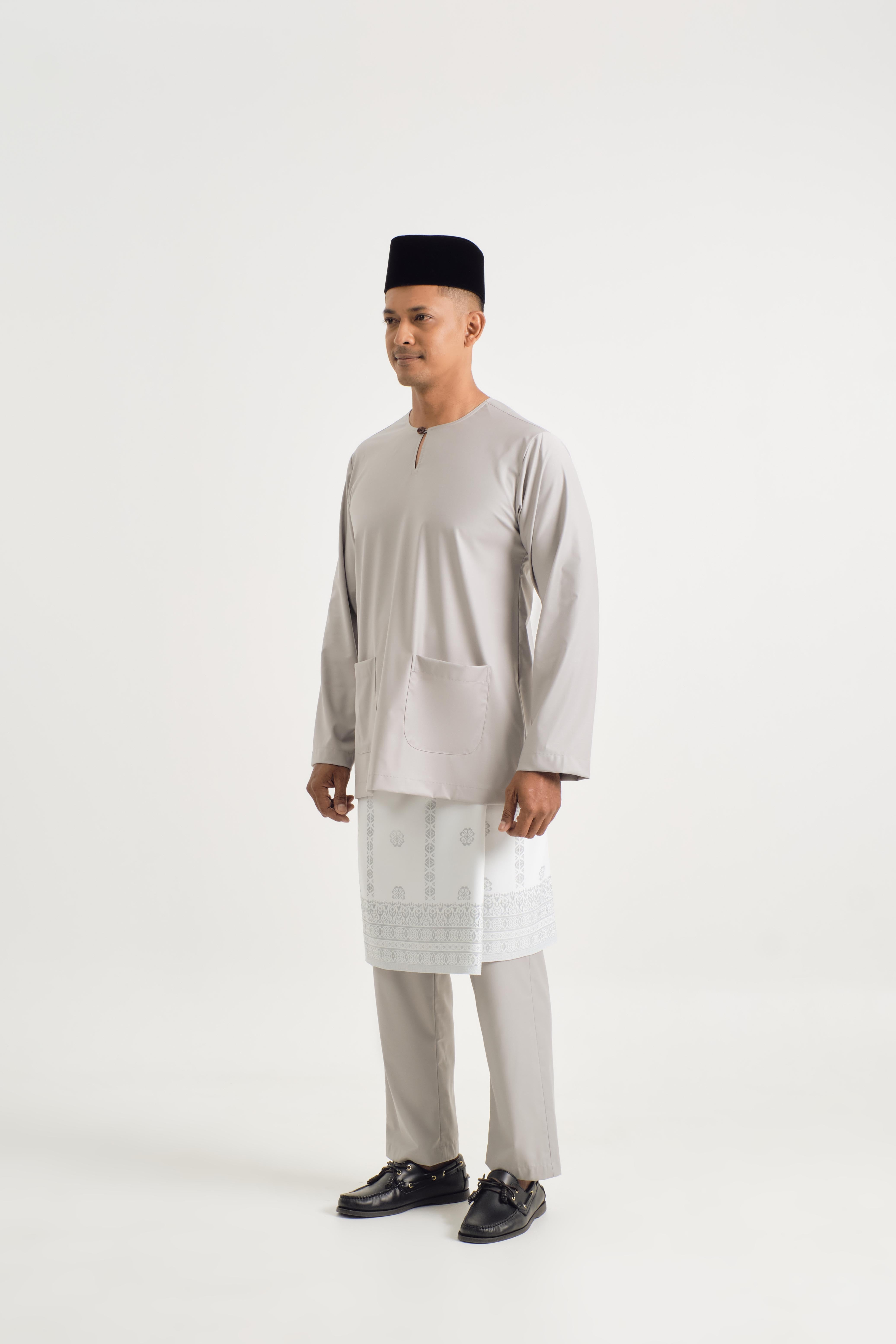 Patawali Modern Fit Baju Melayu Teluk Belanga - Ash Grey