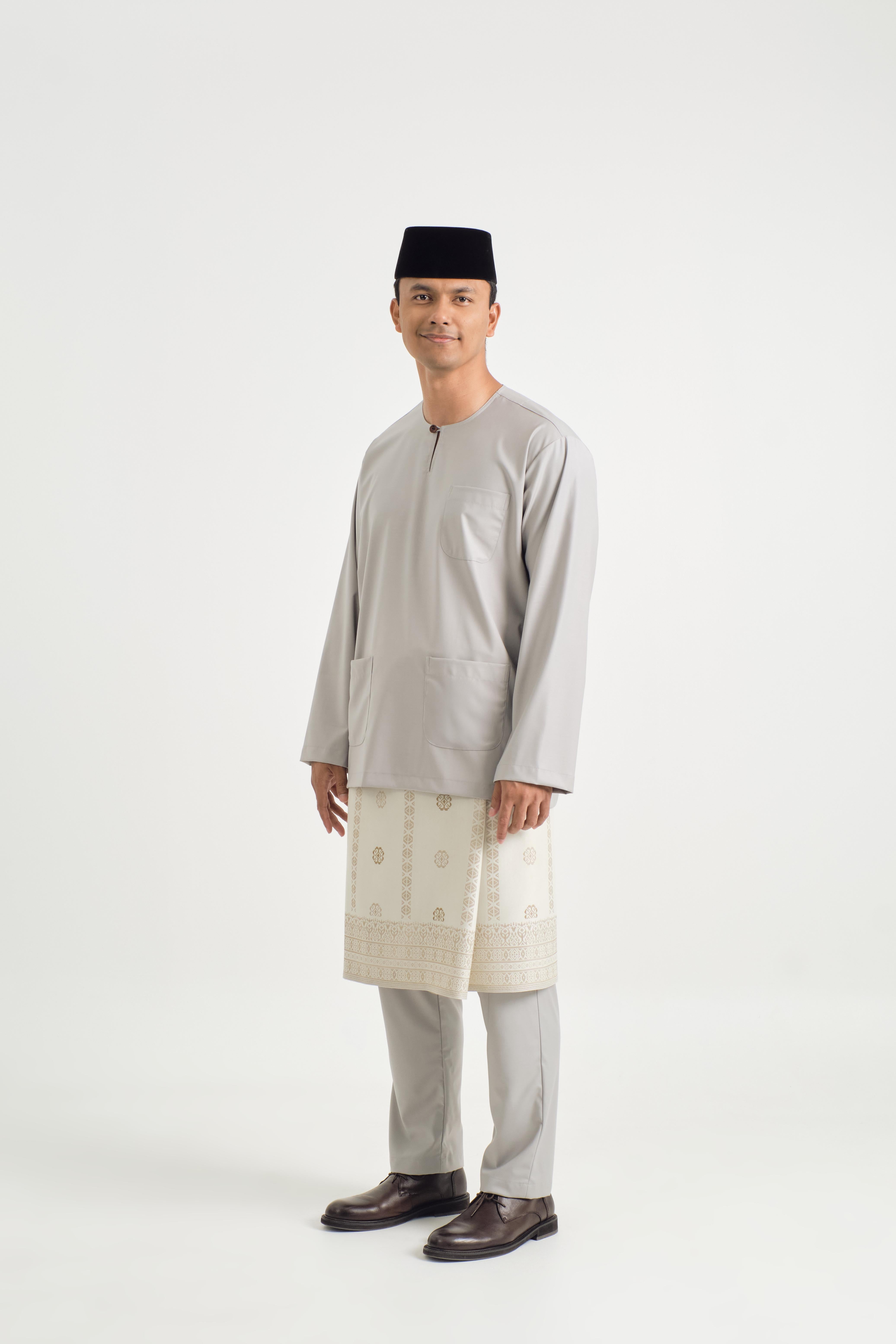 Patawali Classic Fit Baju Melayu Teluk Belanga - Ash Grey