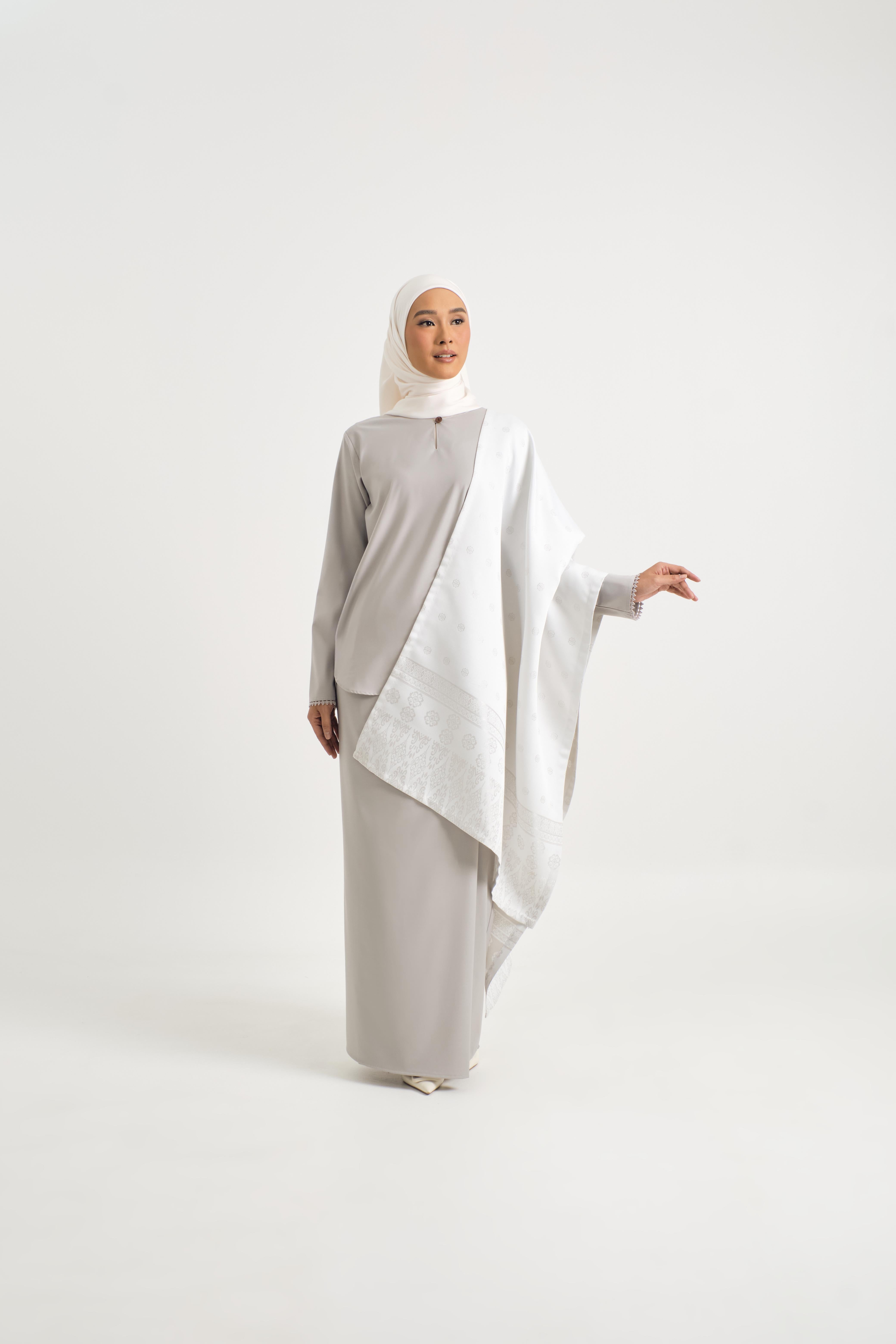 Patawali Baju Kurung - Ash Grey